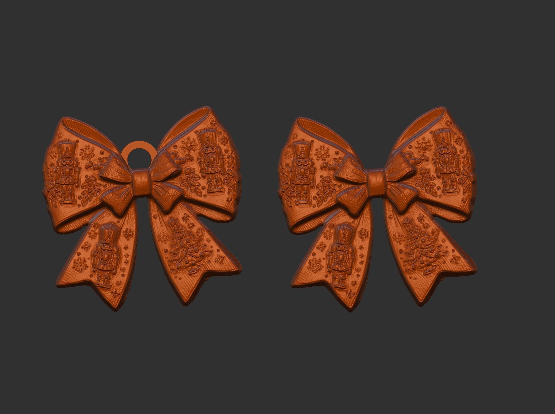 christmas ribbon bow decor  3D print model_7