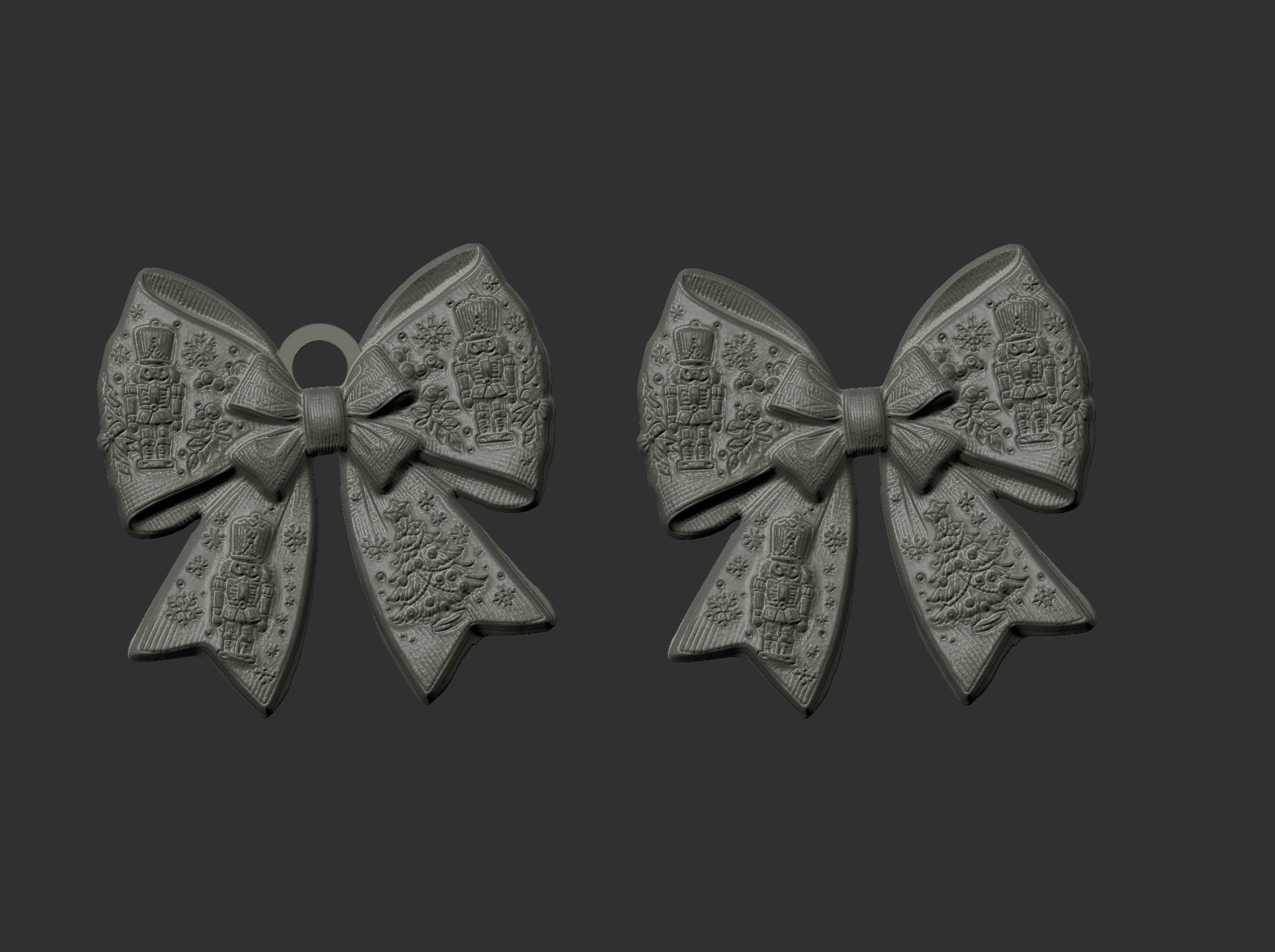 christmas ribbon bow decor  3D print model_3