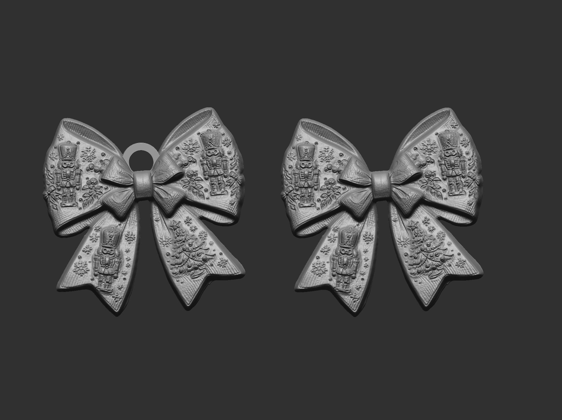 christmas ribbon bow decor  3D print model_5