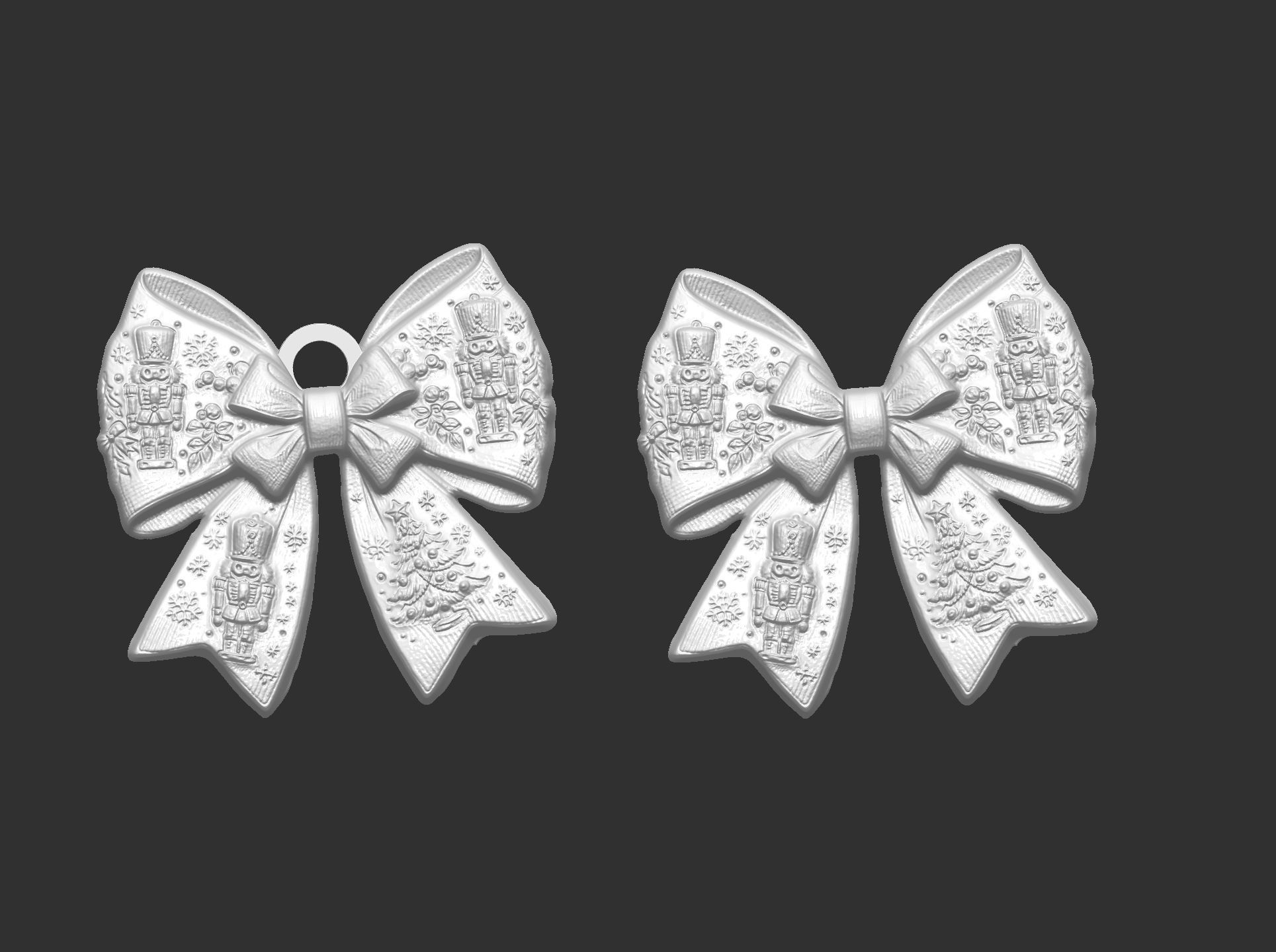 christmas ribbon bow decor  3D print model_2