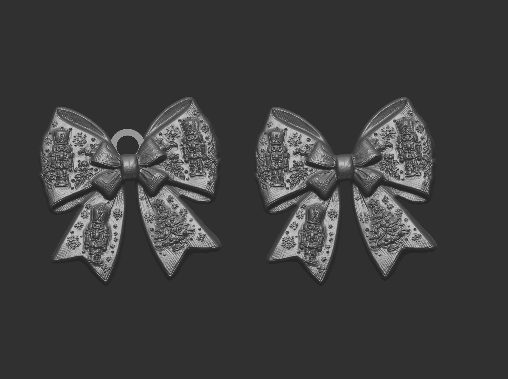 christmas ribbon bow decor  3D print model_1