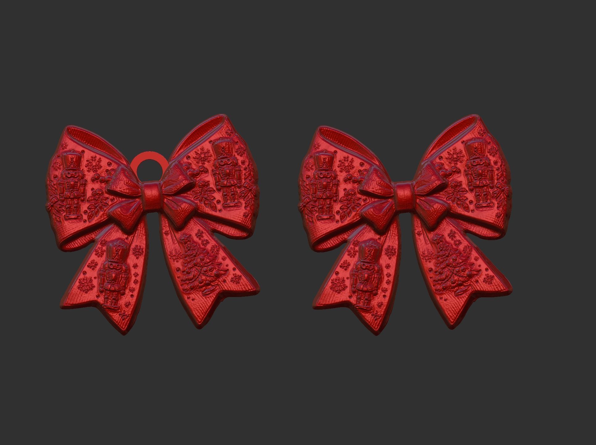 christmas ribbon bow decor  3D print model_8