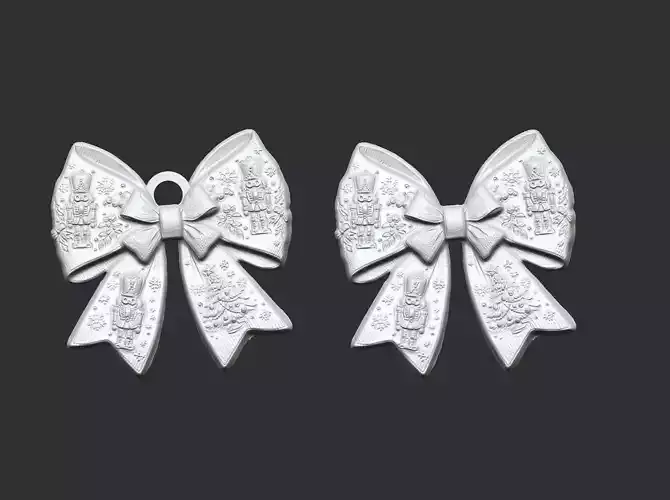 christmas ribbon bow decor  3D print model