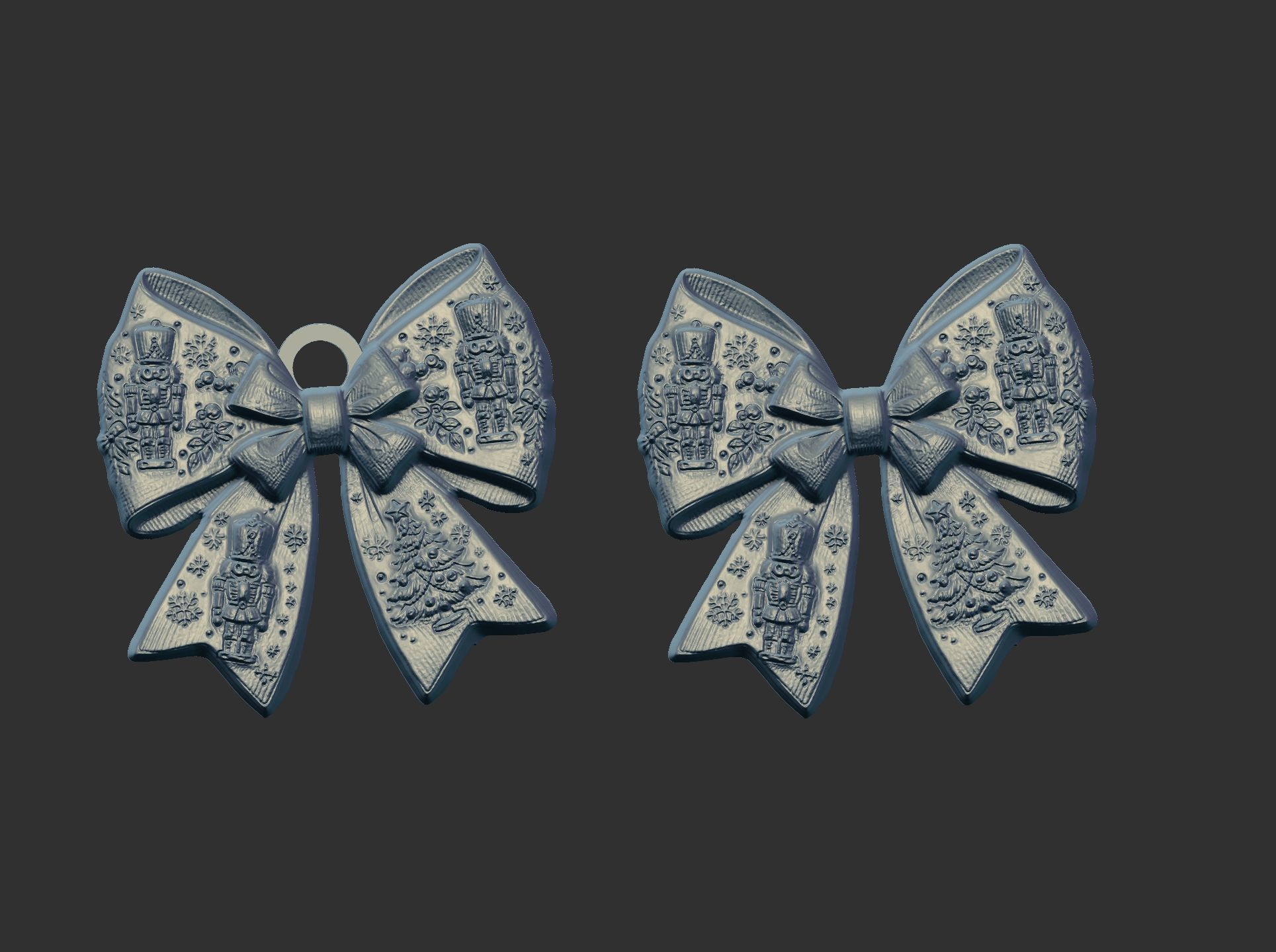 christmas ribbon bow decor  3D print model_6