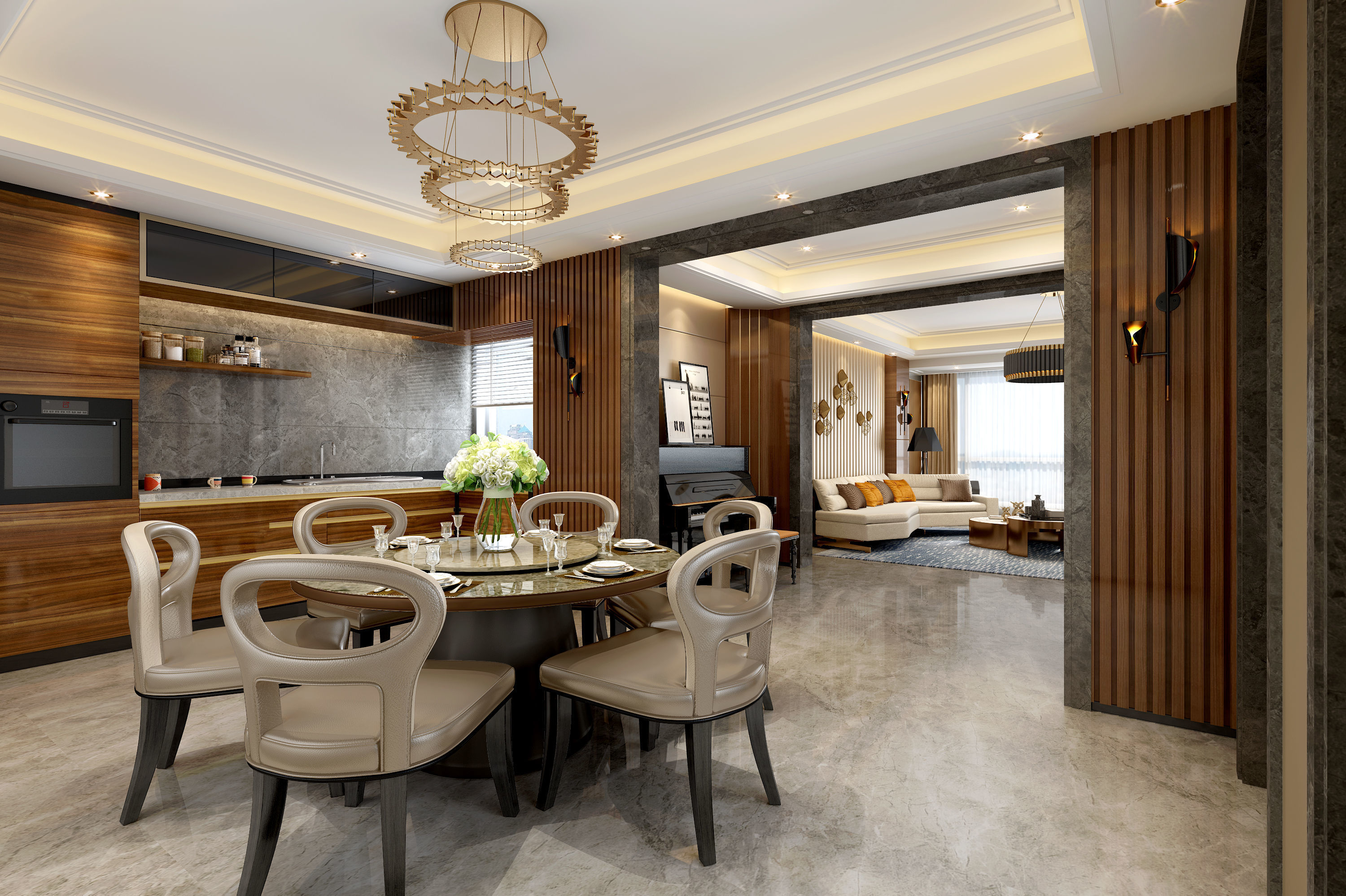 Modern apartment interior 3D model_1