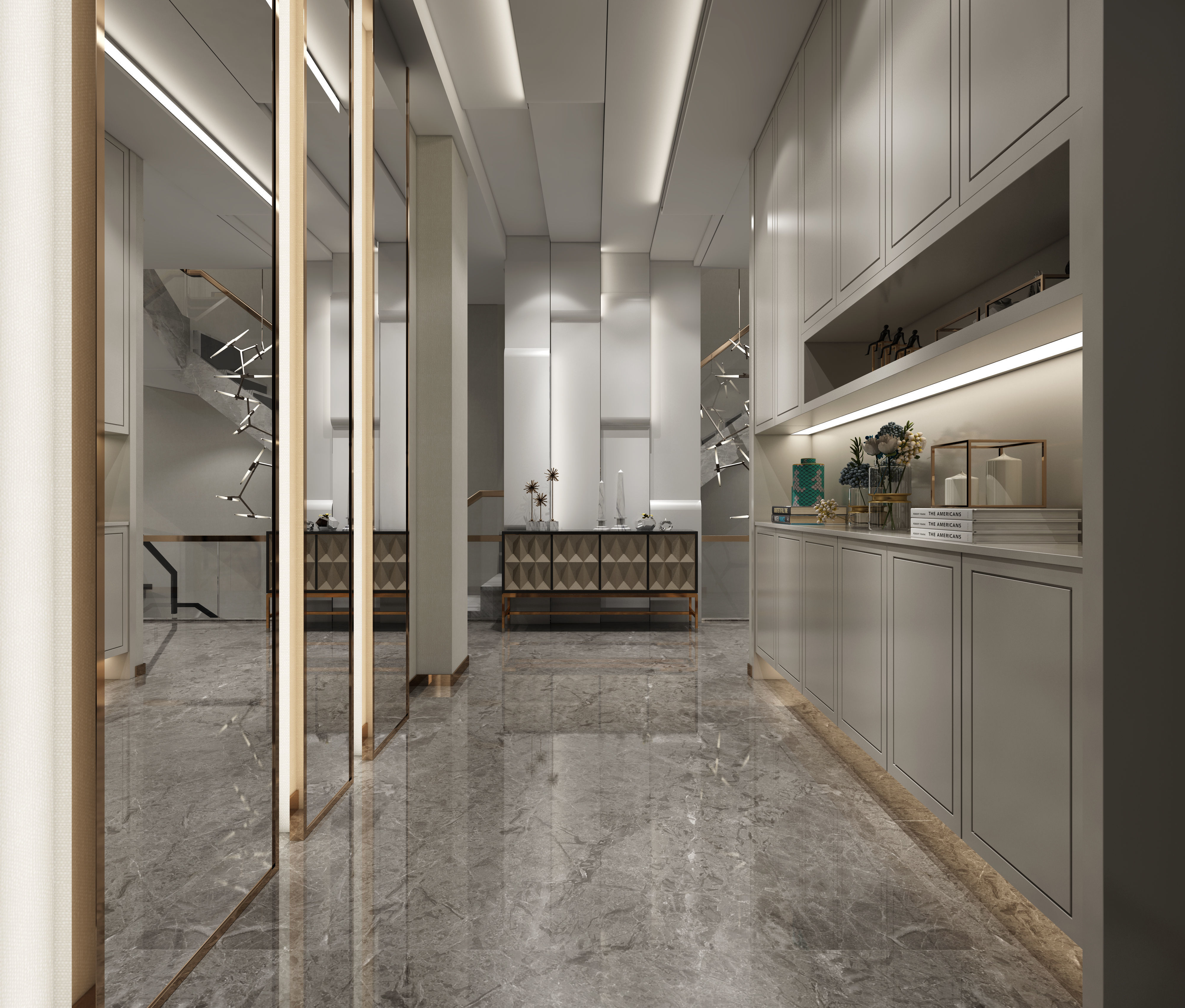 Modern villa interior 3D model_1