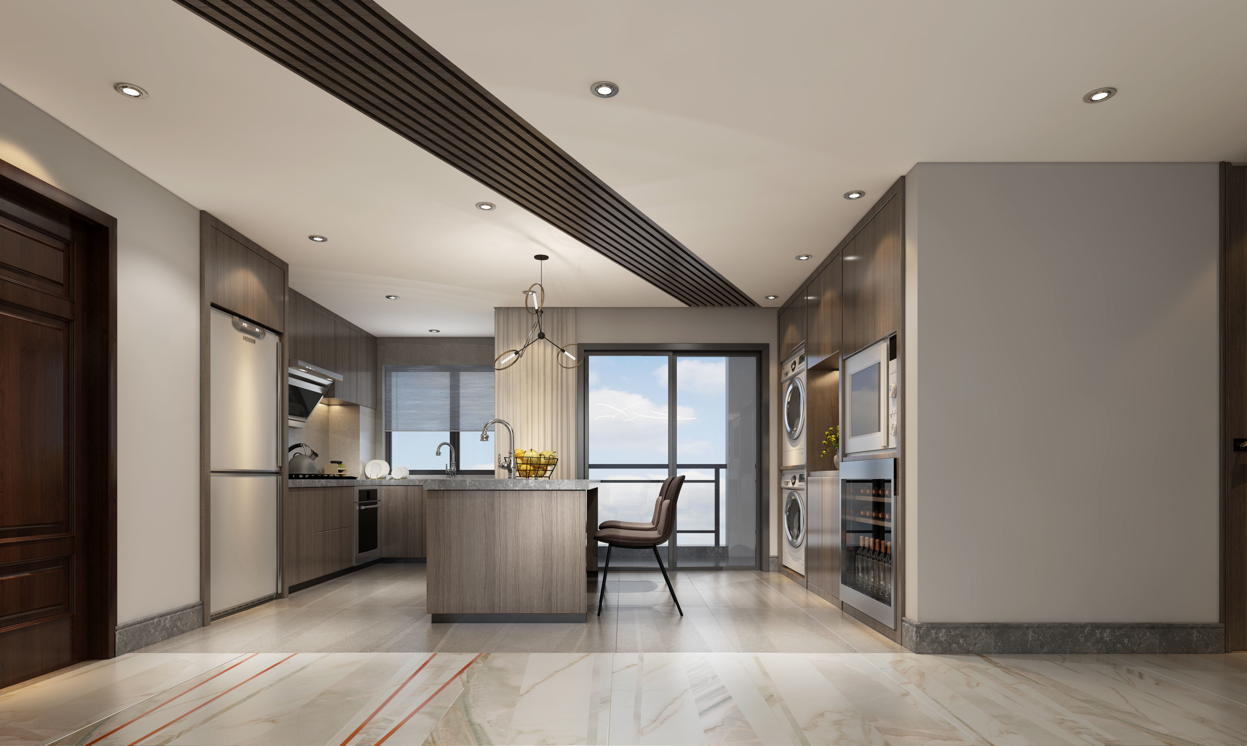 Modern apartment interior 3D model_1