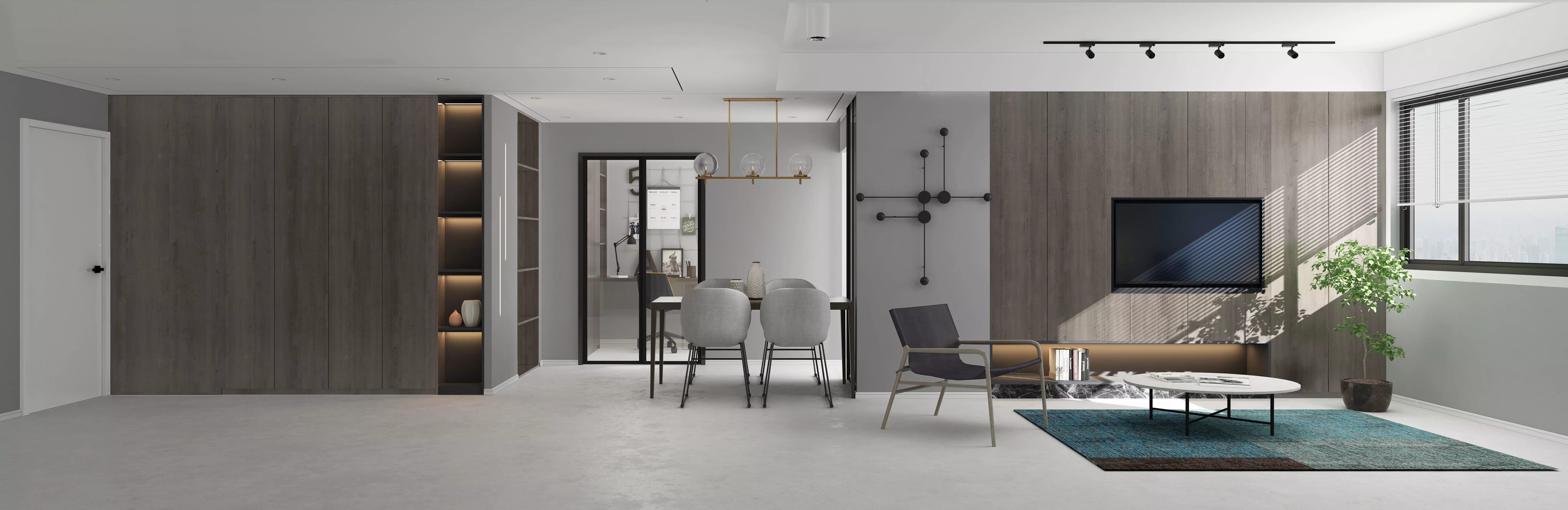 Modern apartment interior 3D model_0