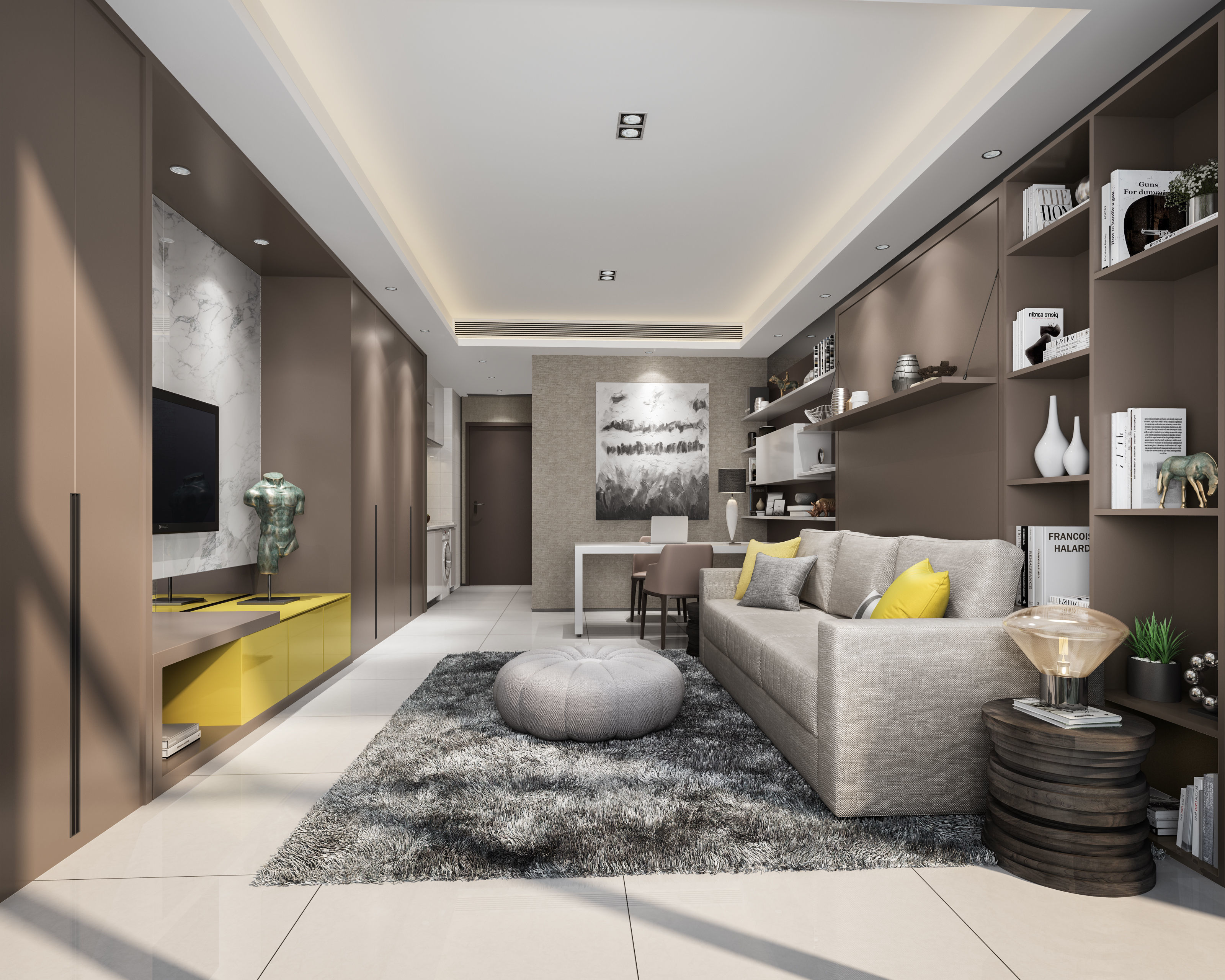 Modern apartment interior 3D model_1
