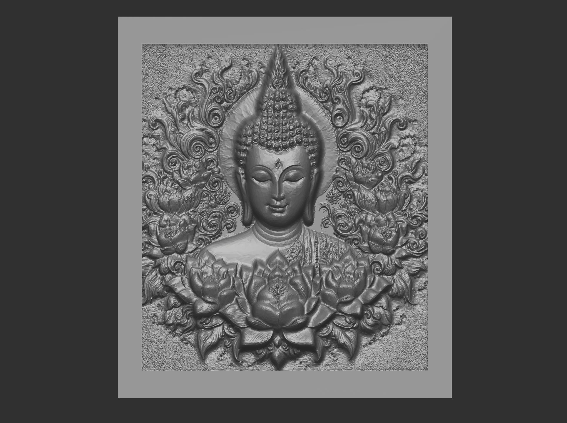 Buddha wall decor 2  3D print model_7