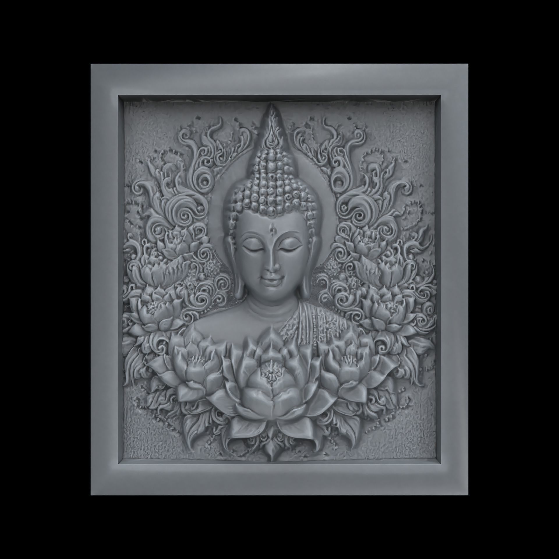 Buddha wall decor 2  3D print model_1