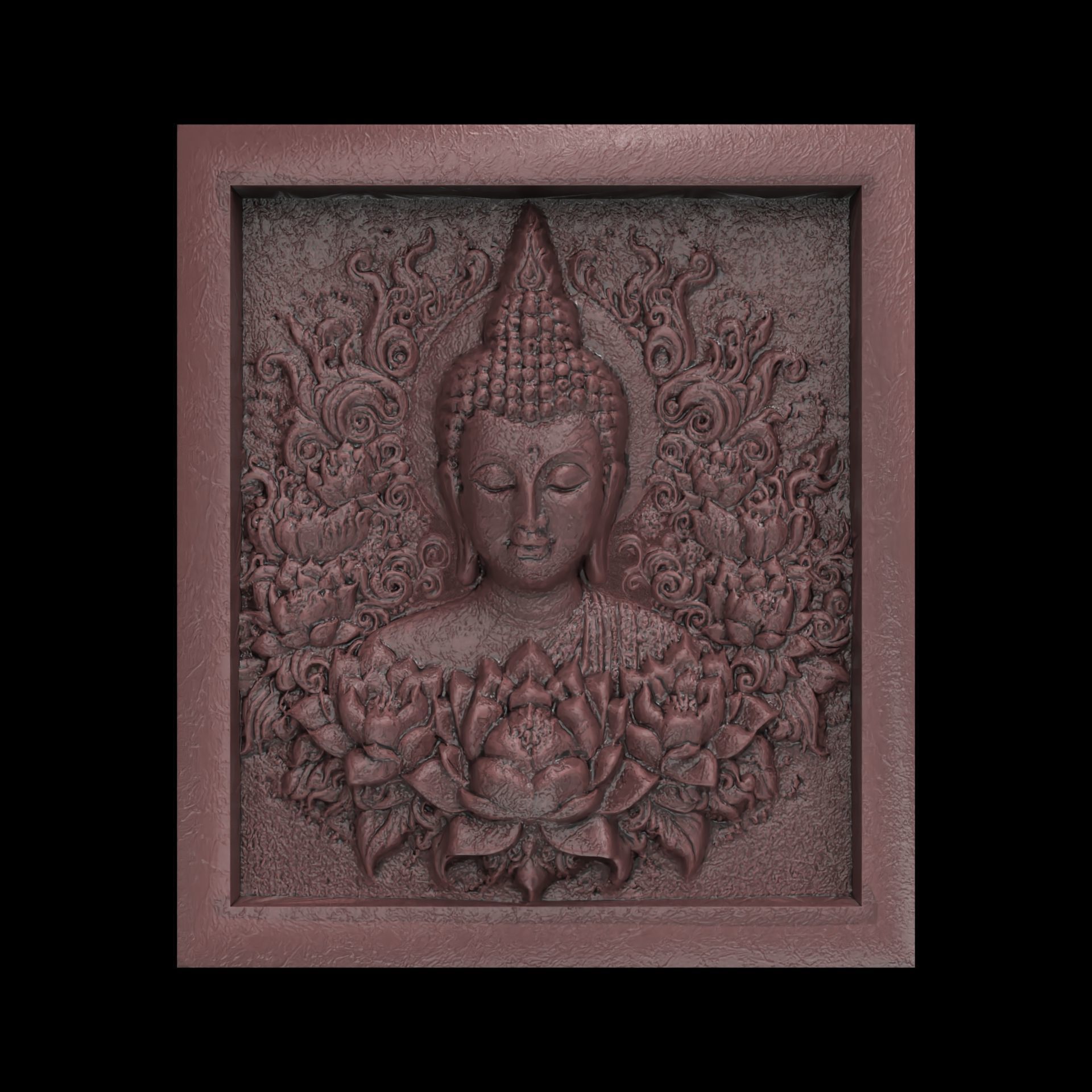 Buddha wall decor 2  3D print model_2