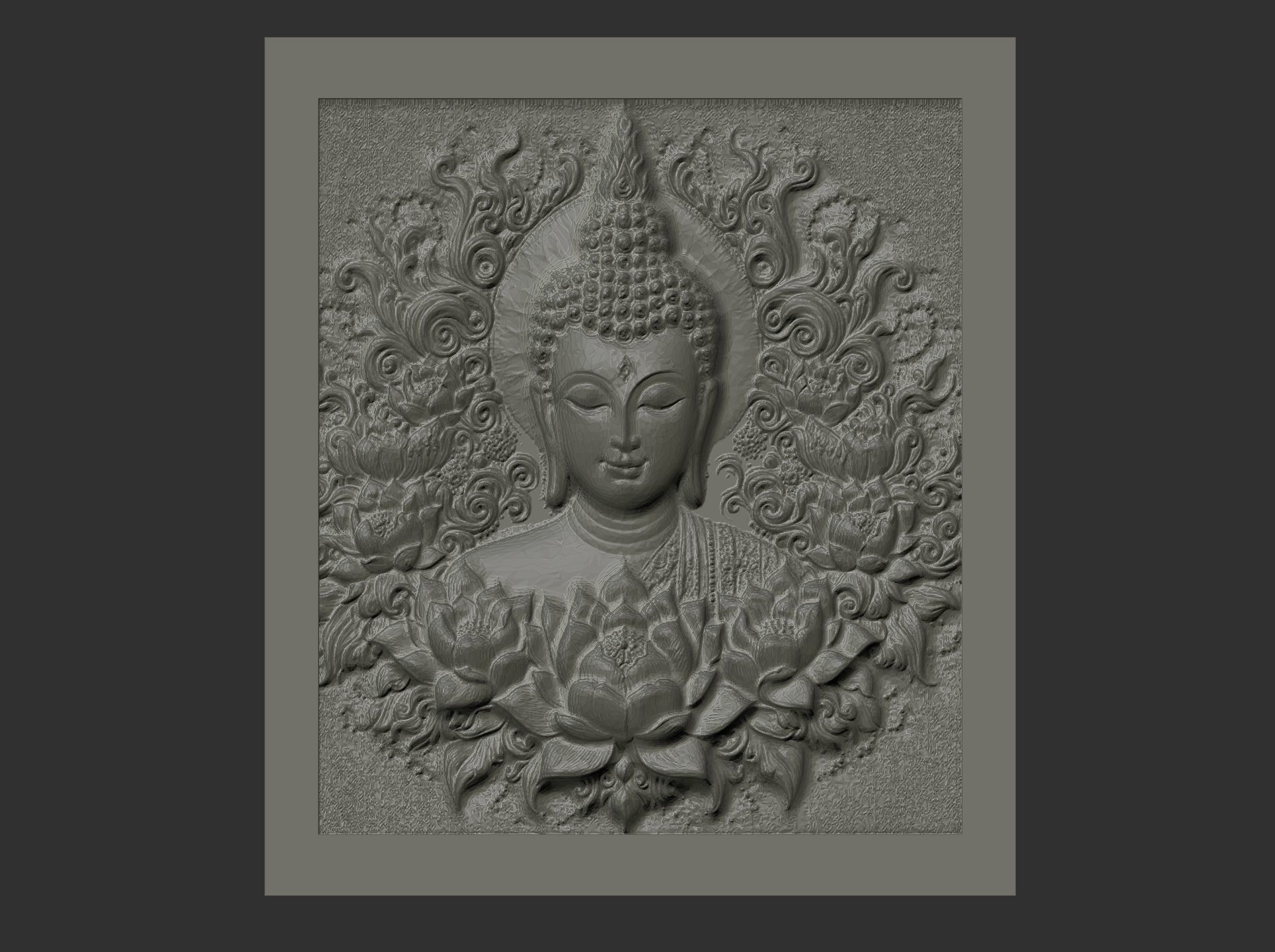 Buddha wall decor 2  3D print model_4