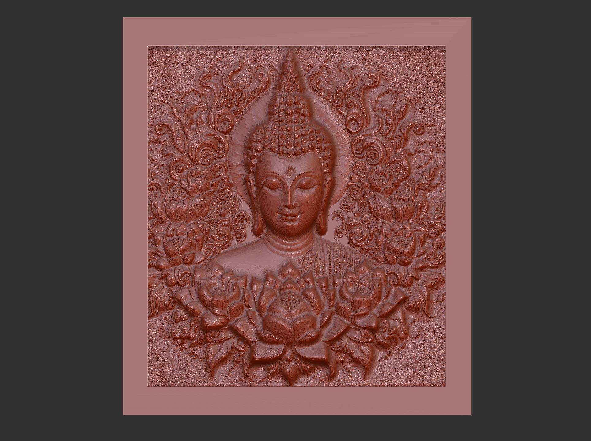 Buddha wall decor 2  3D print model_3