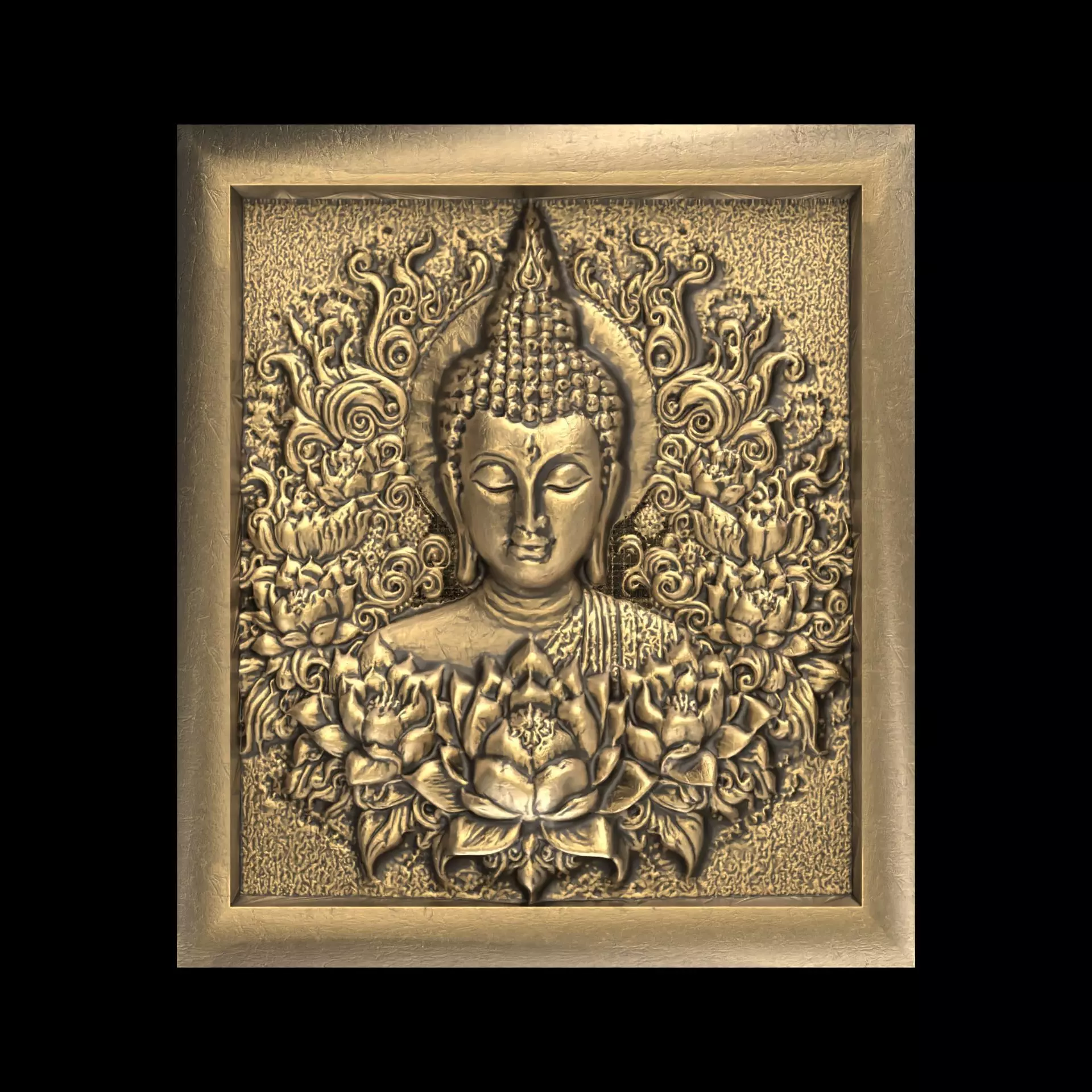 Buddha wall decor 2  3D print model_0