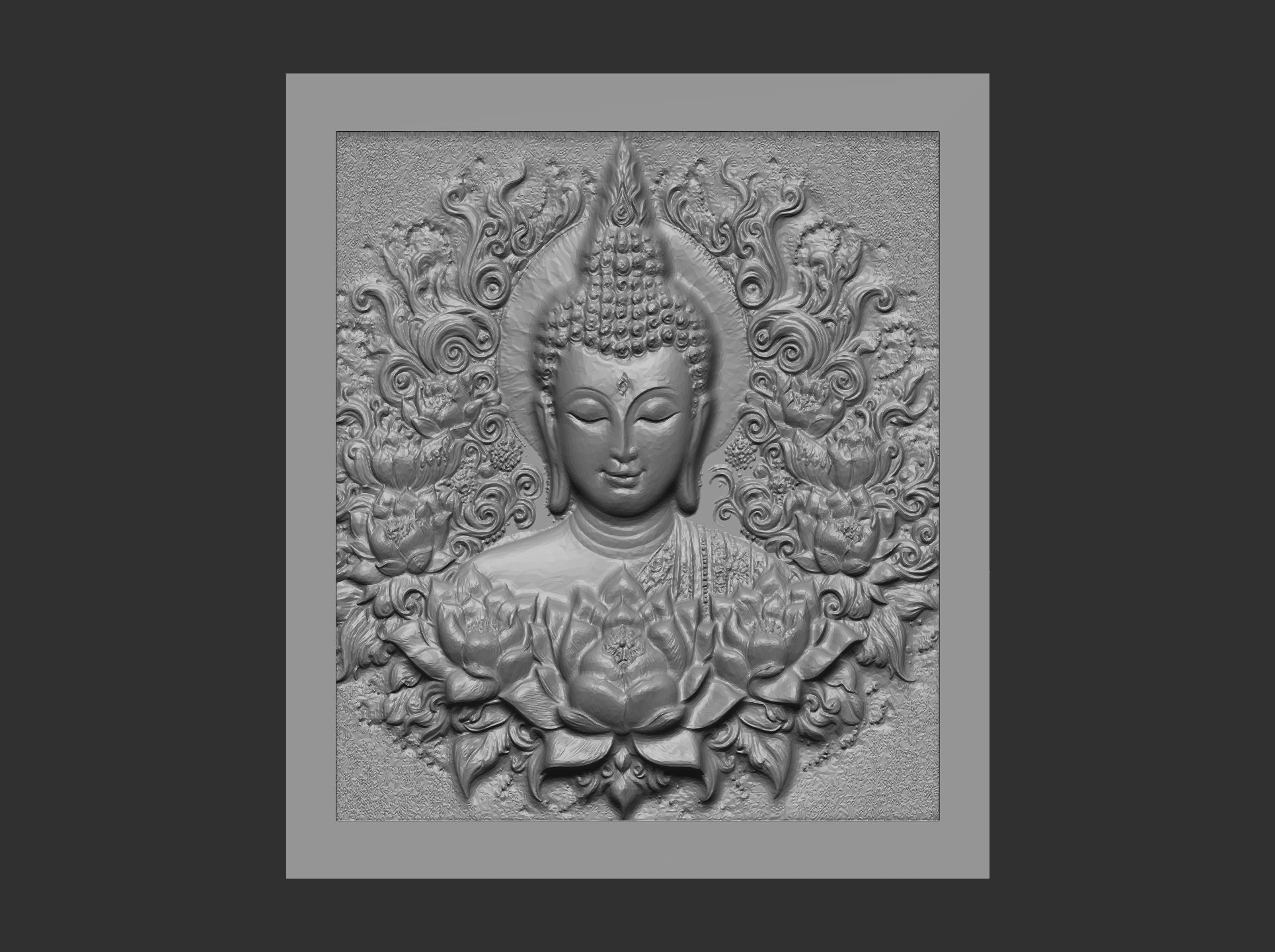Buddha wall decor 2  3D print model_6