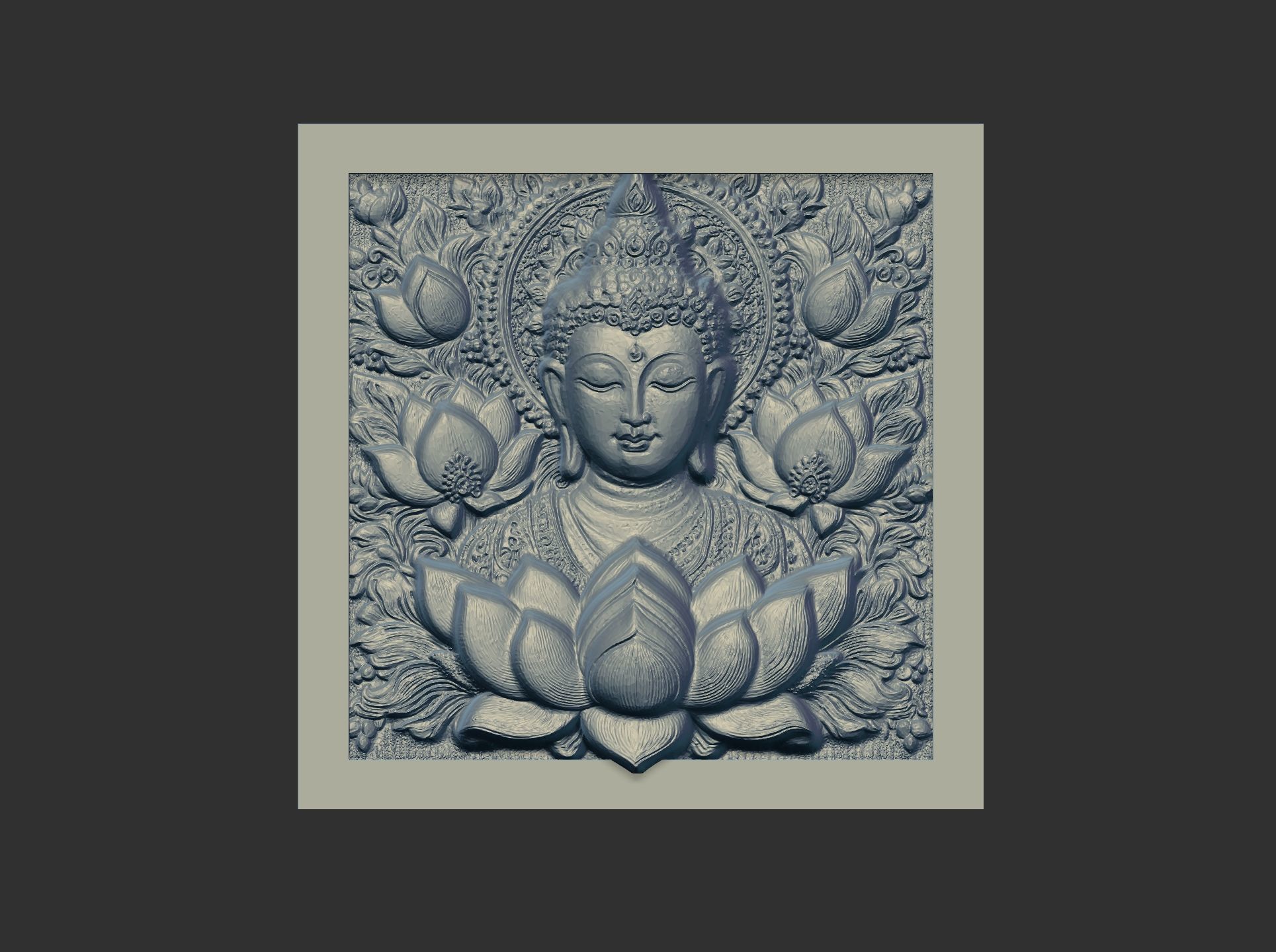 Buddha wall decor 3  3D print model_7