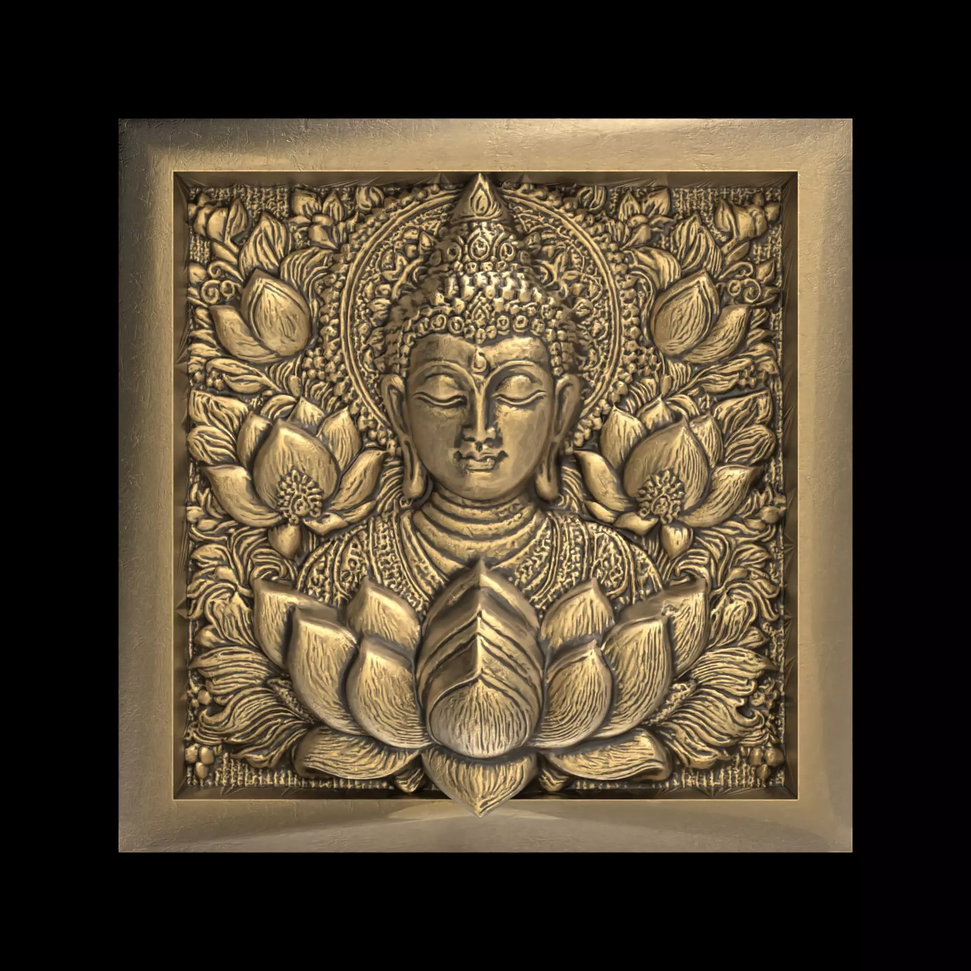 Buddha wall decor 3  3D print model_0