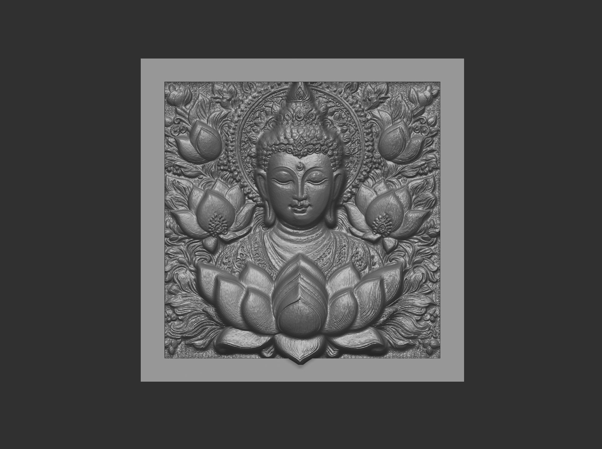 Buddha wall decor 3  3D print model_8