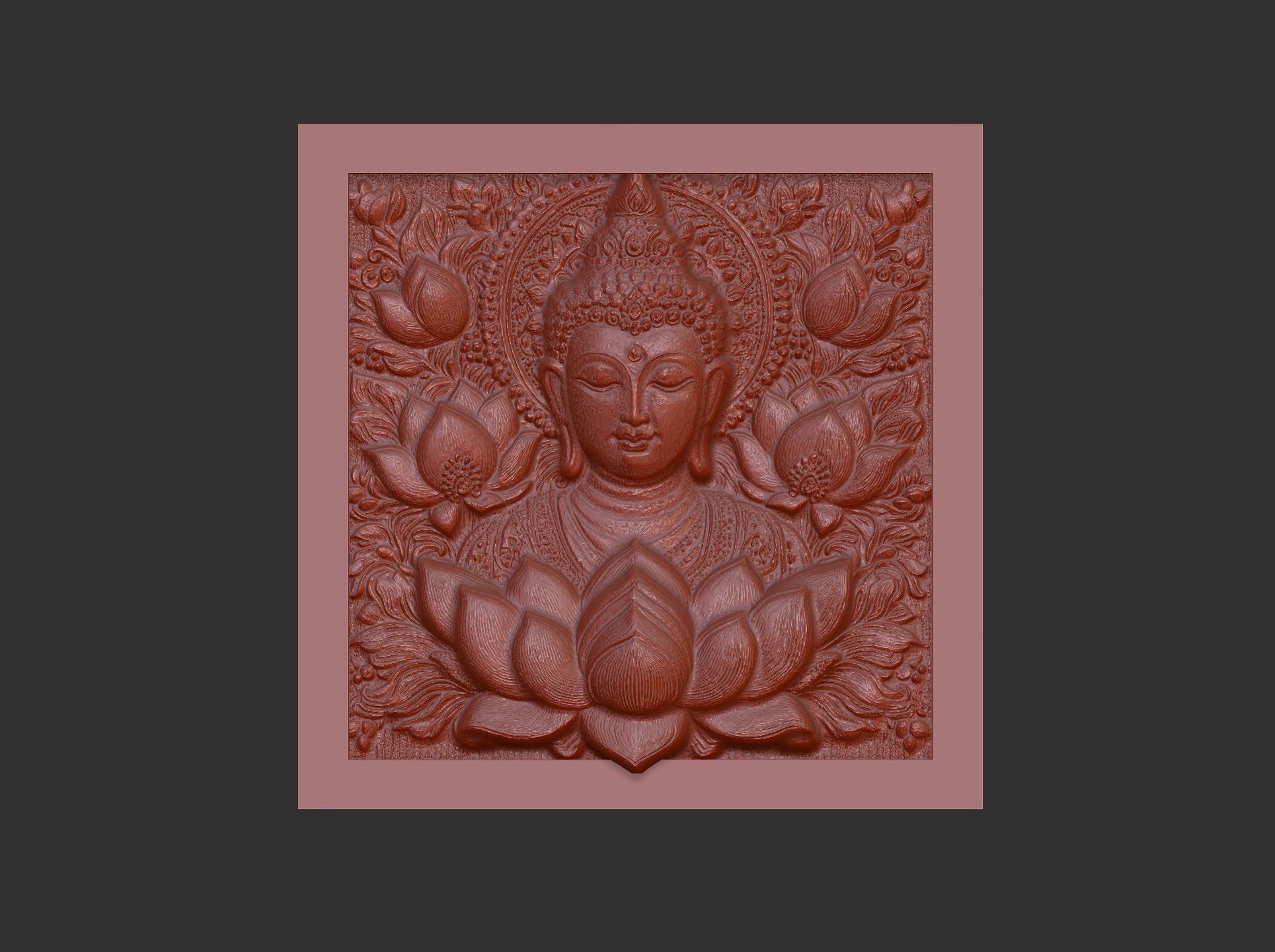 Buddha wall decor 3  3D print model_5