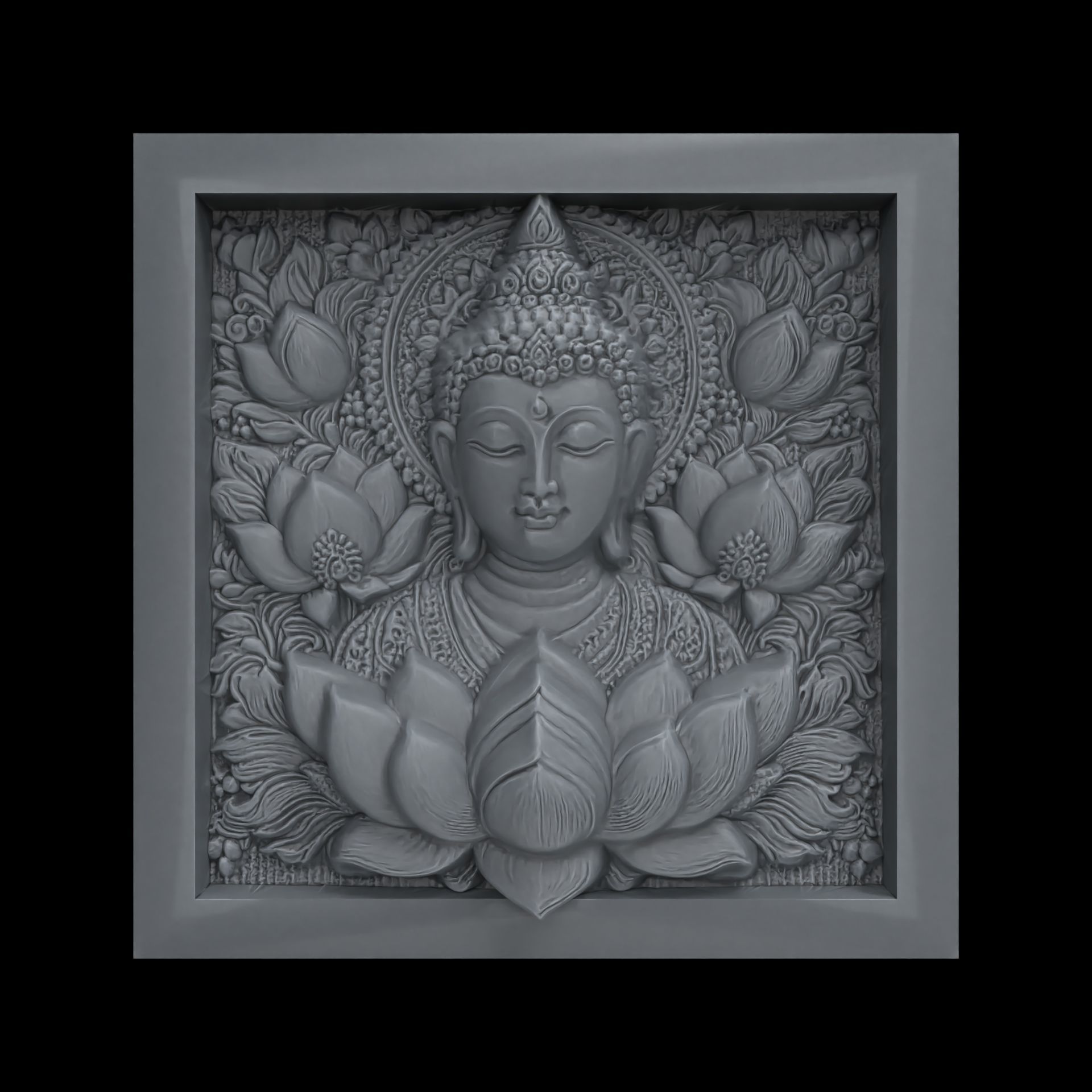 Buddha wall decor 3  3D print model_2