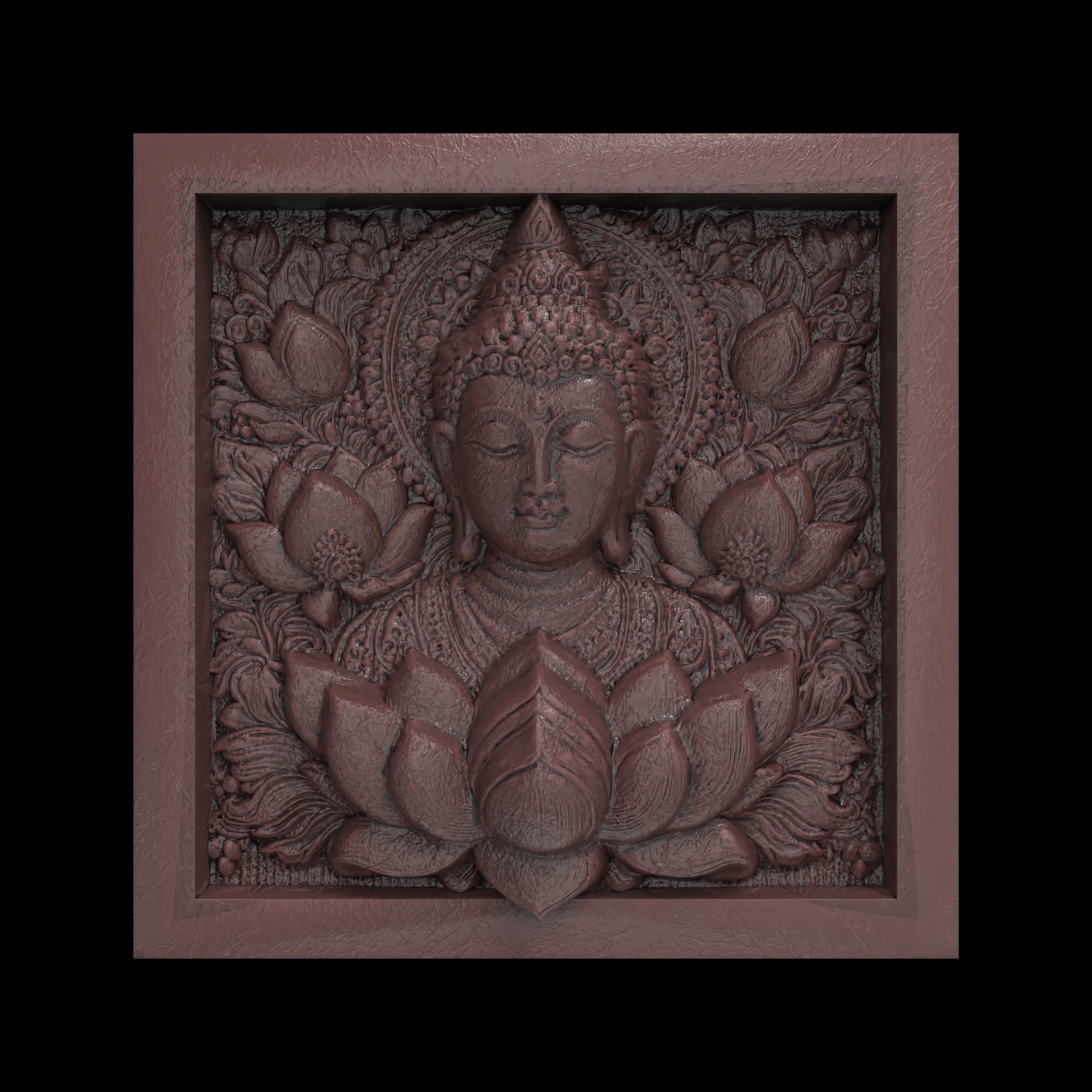 Buddha wall decor 3  3D print model_1