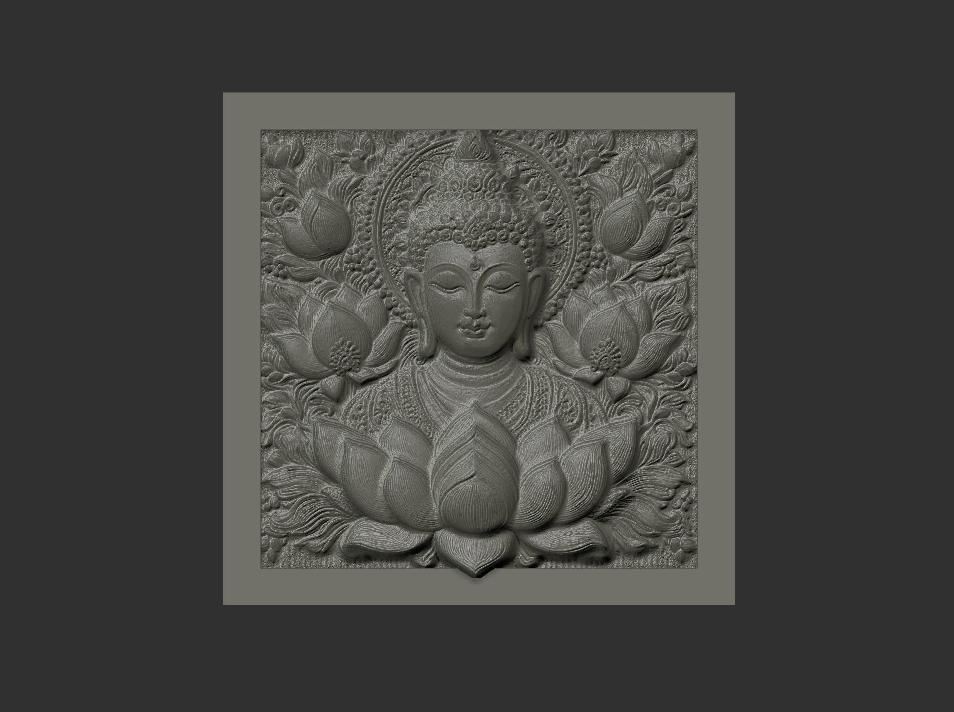 Buddha wall decor 3  3D print model_6