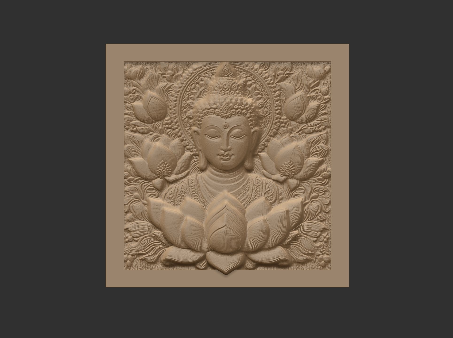 Buddha wall decor 3  3D print model_3