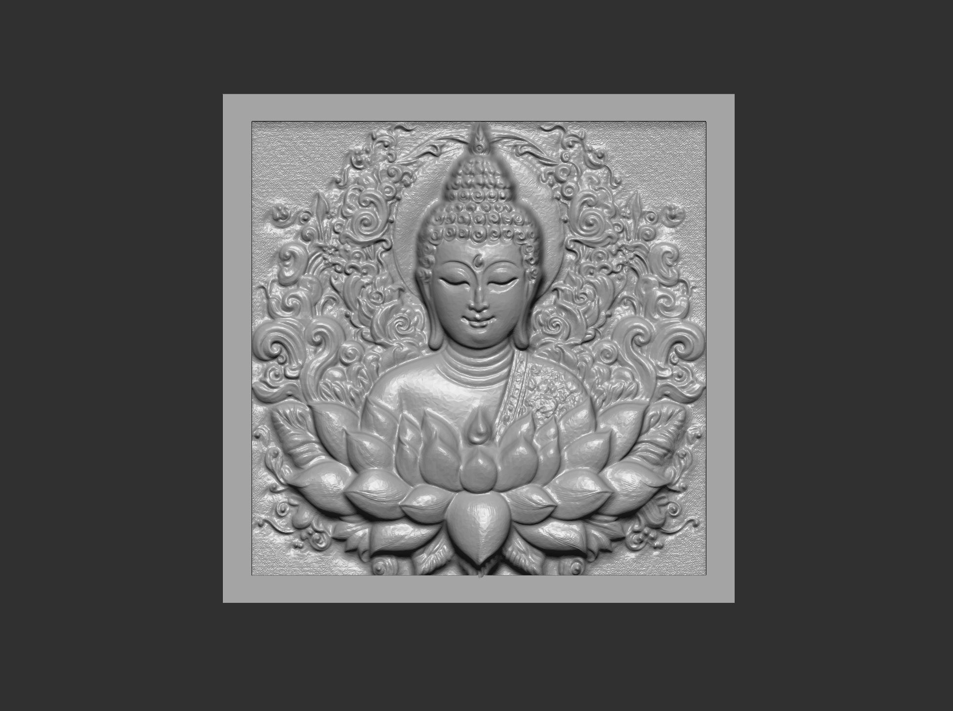 Buddha wall decor 4  3D print model_5
