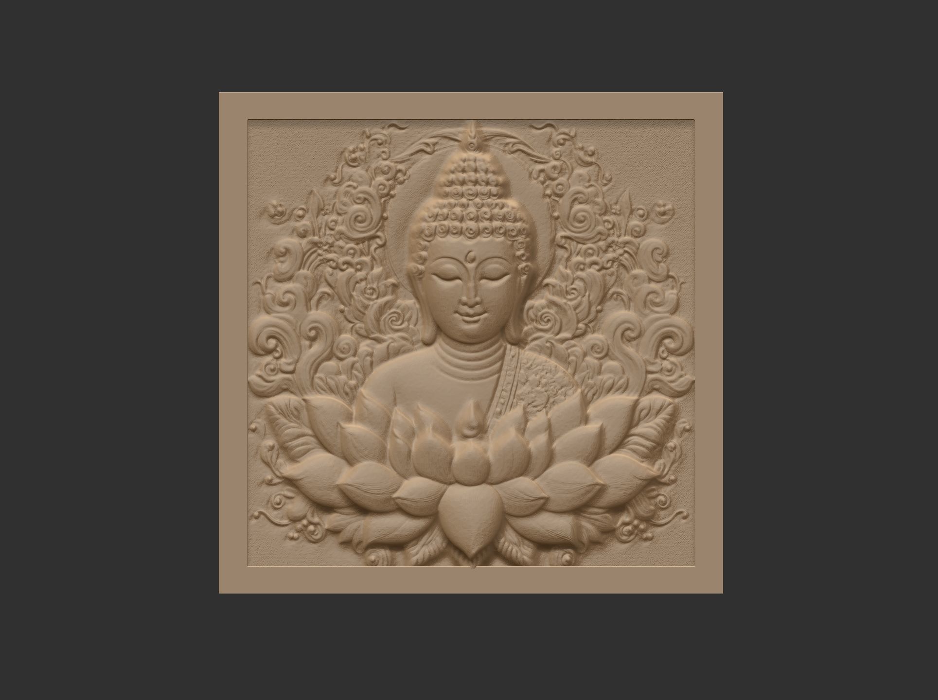 Buddha wall decor 4  3D print model_3
