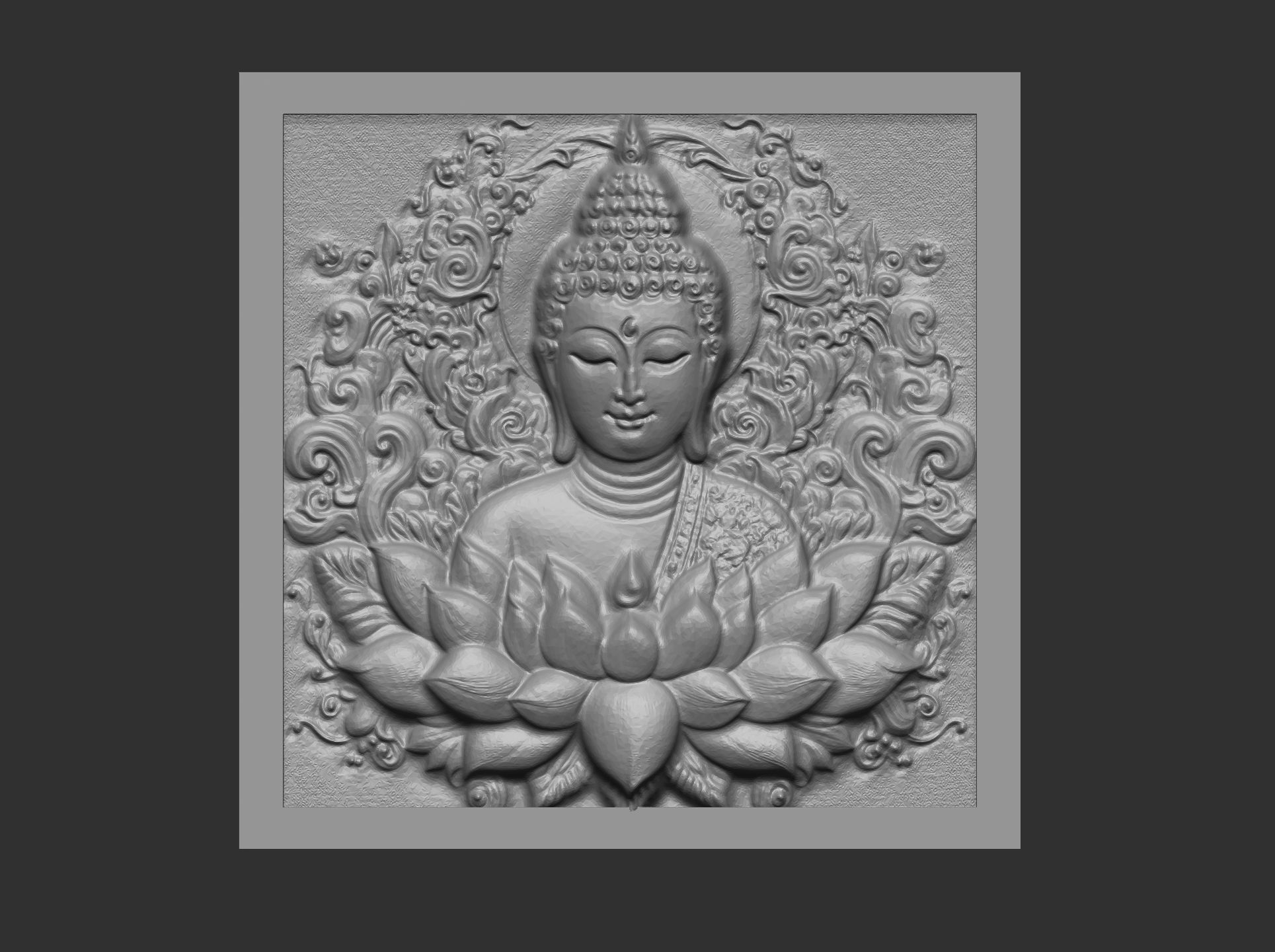 Buddha wall decor 4  3D print model_9