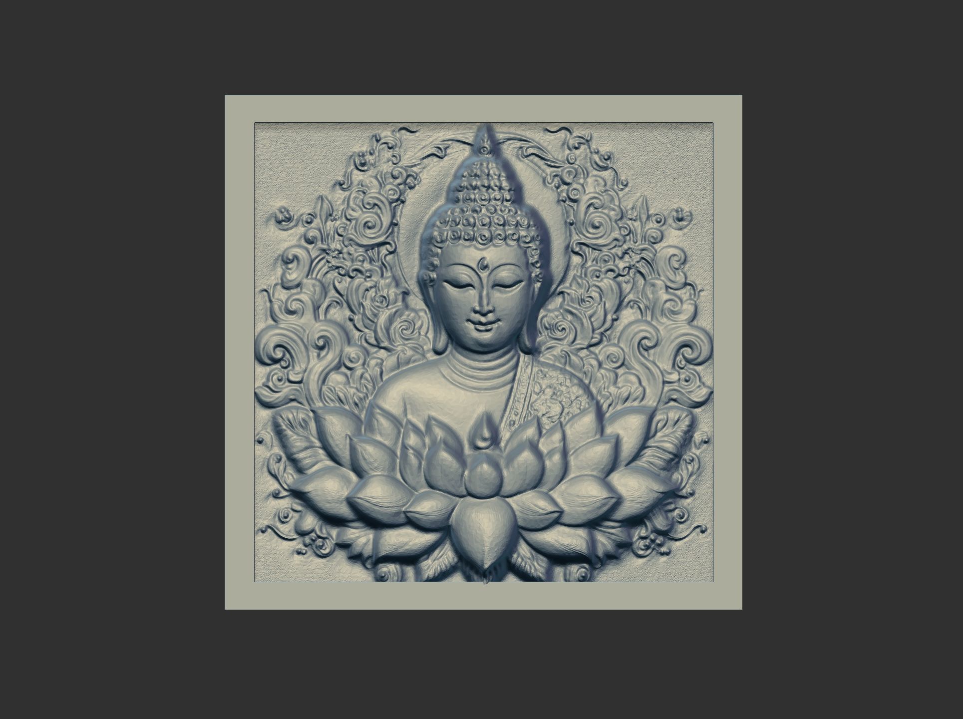 Buddha wall decor 4  3D print model_4