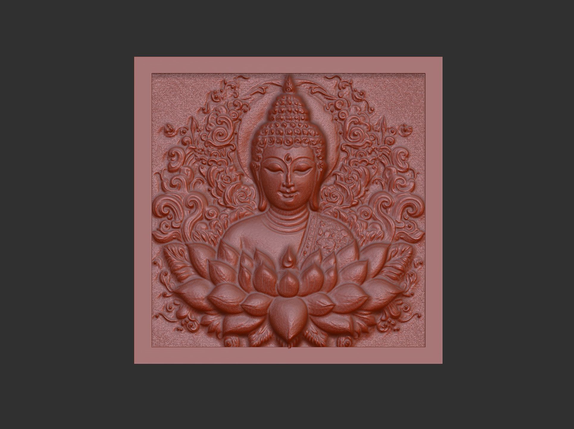 Buddha wall decor 4  3D print model_7