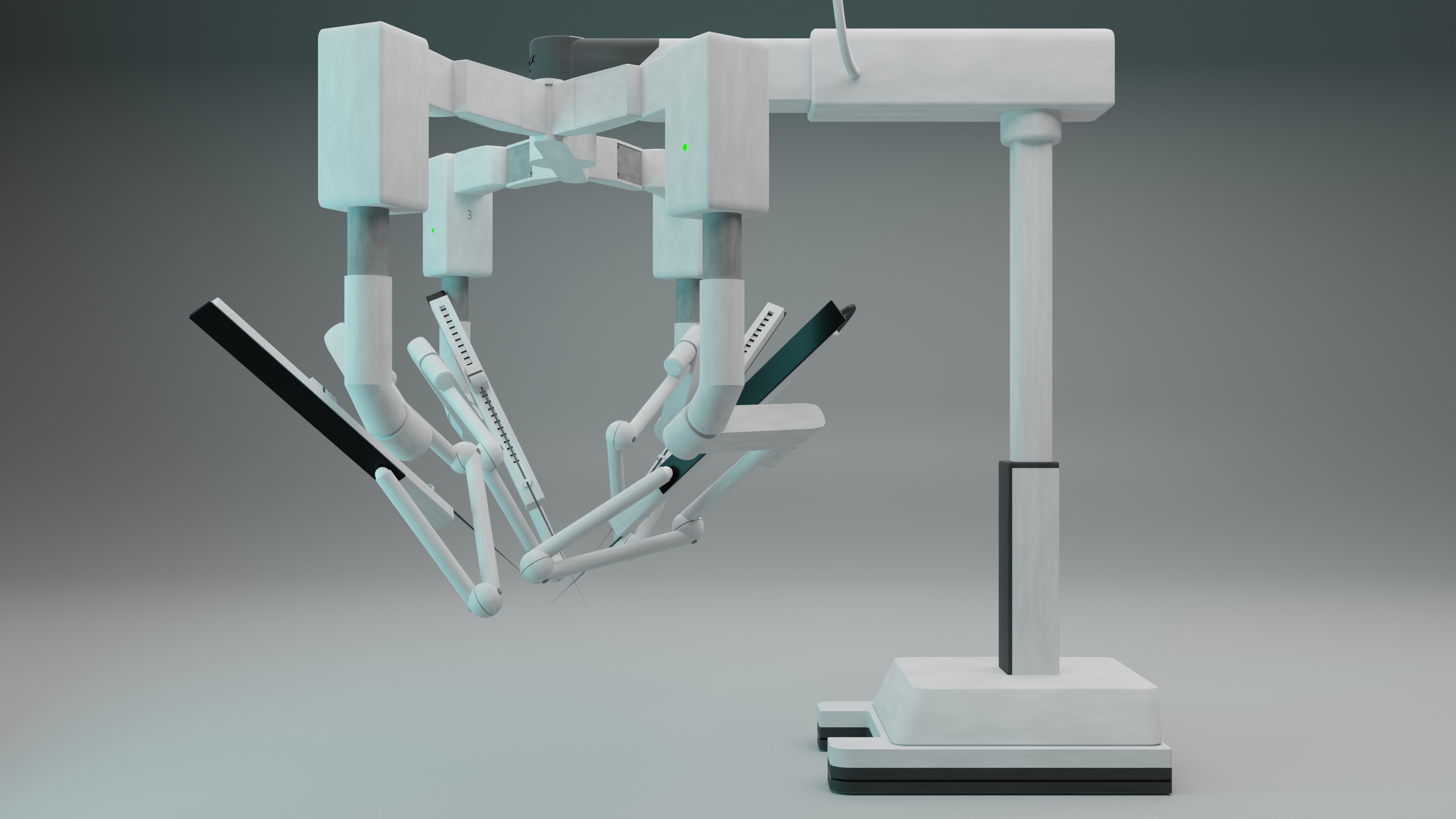Surgical Robotic Arm Low-poly 3D model_4