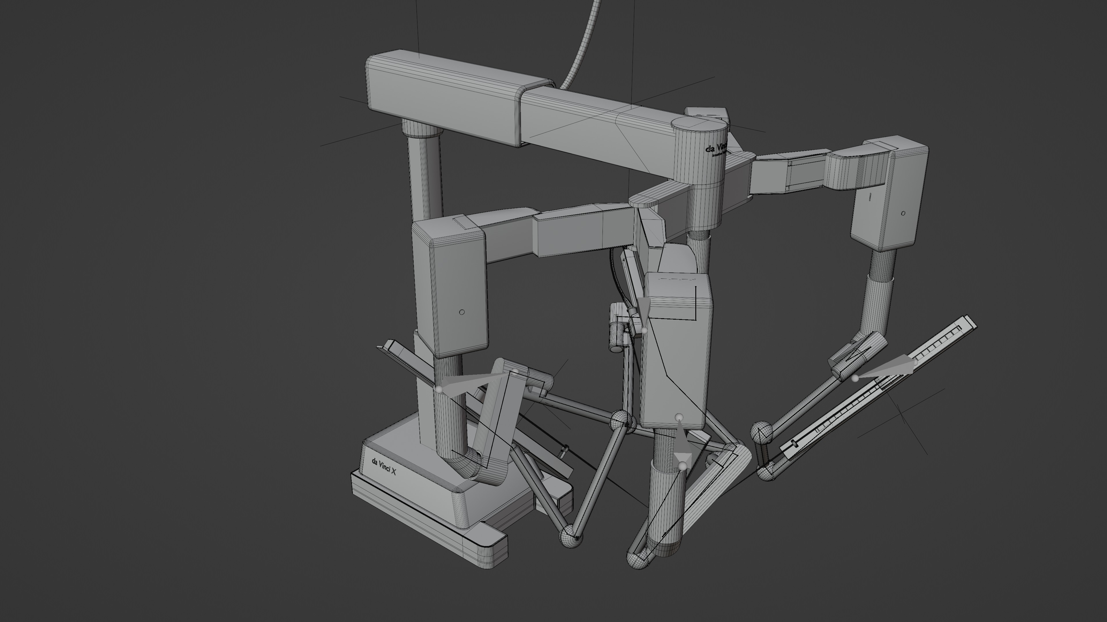 Surgical Robotic Arm Low-poly 3D model_7