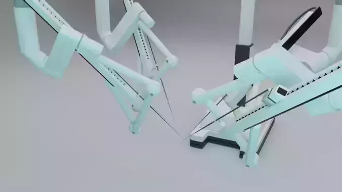 Surgical Robotic Arm Low-poly 3D model Surgical Robotic Arm Low-poly 3D model