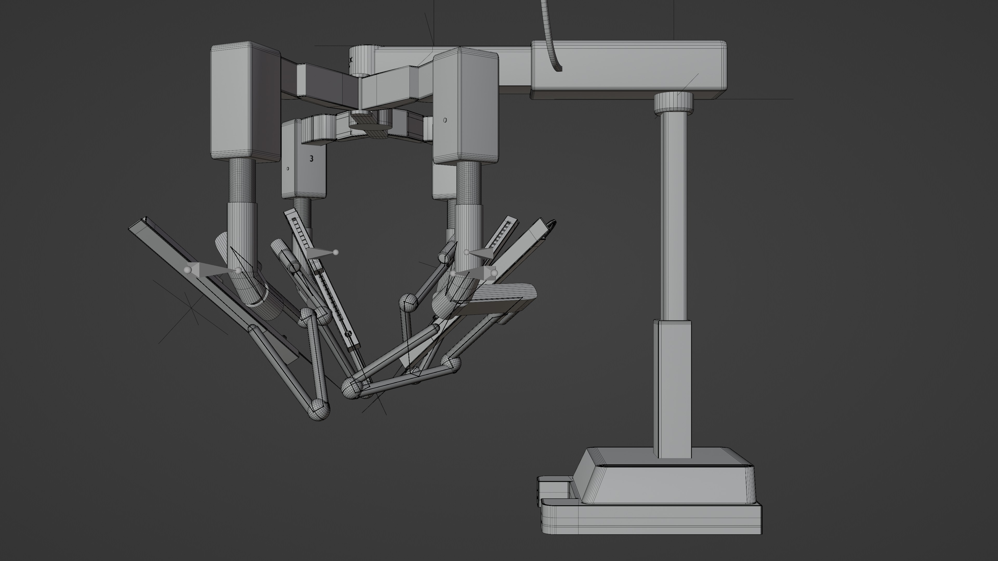 Surgical Robotic Arm Low-poly 3D model_9
