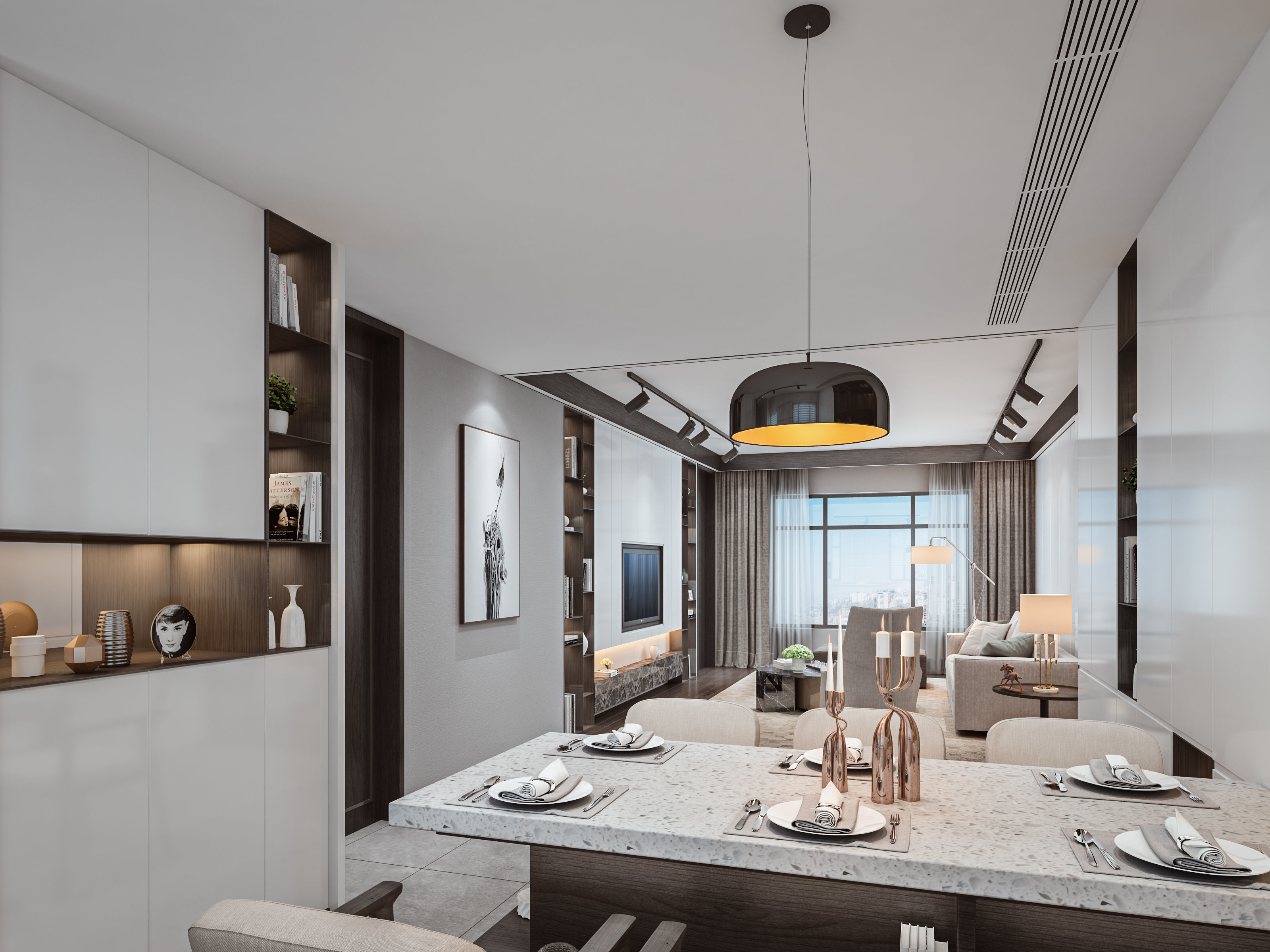 Modern apartment interior 3D model_1