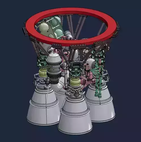 Russian rocket engine RD-171 3D print model