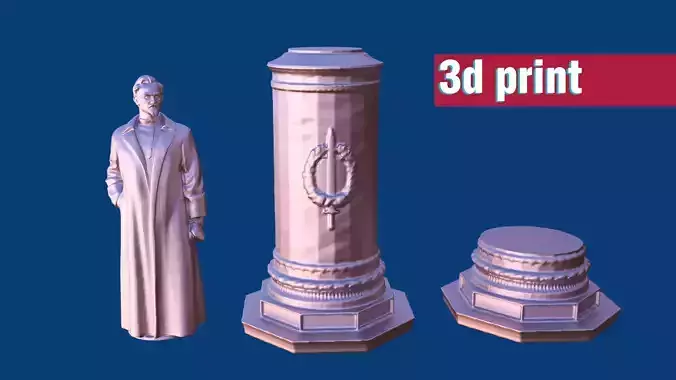 Felix Dzerzhinsky Statuette with Pedestals  3D print model