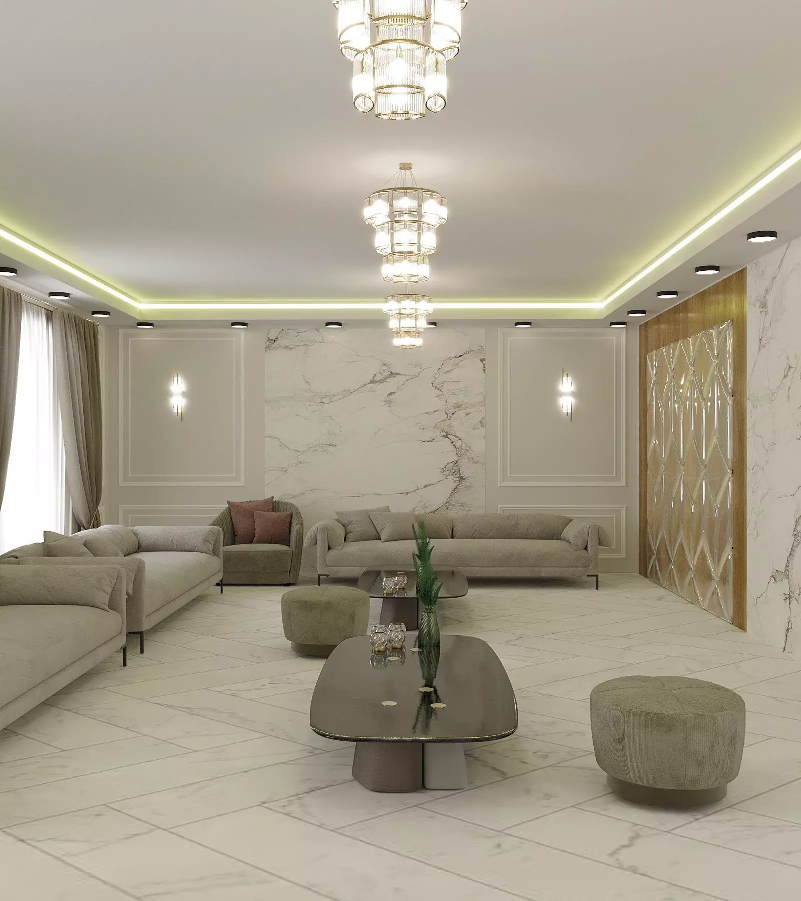 hall interior Low-poly 3D model