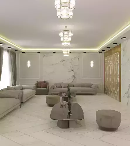 hall interior Low-poly 3D model