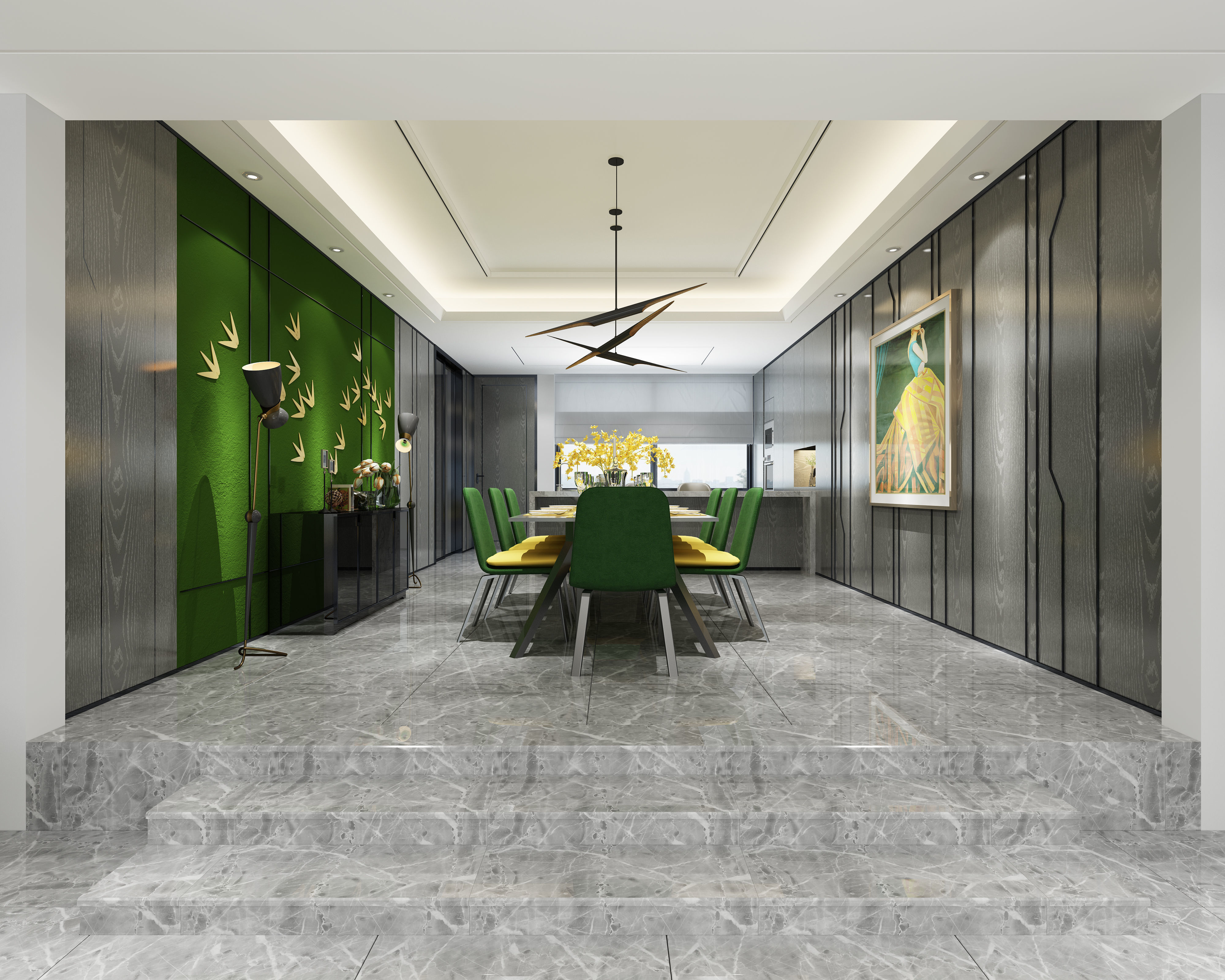 Modern apartment interior 3D model_1