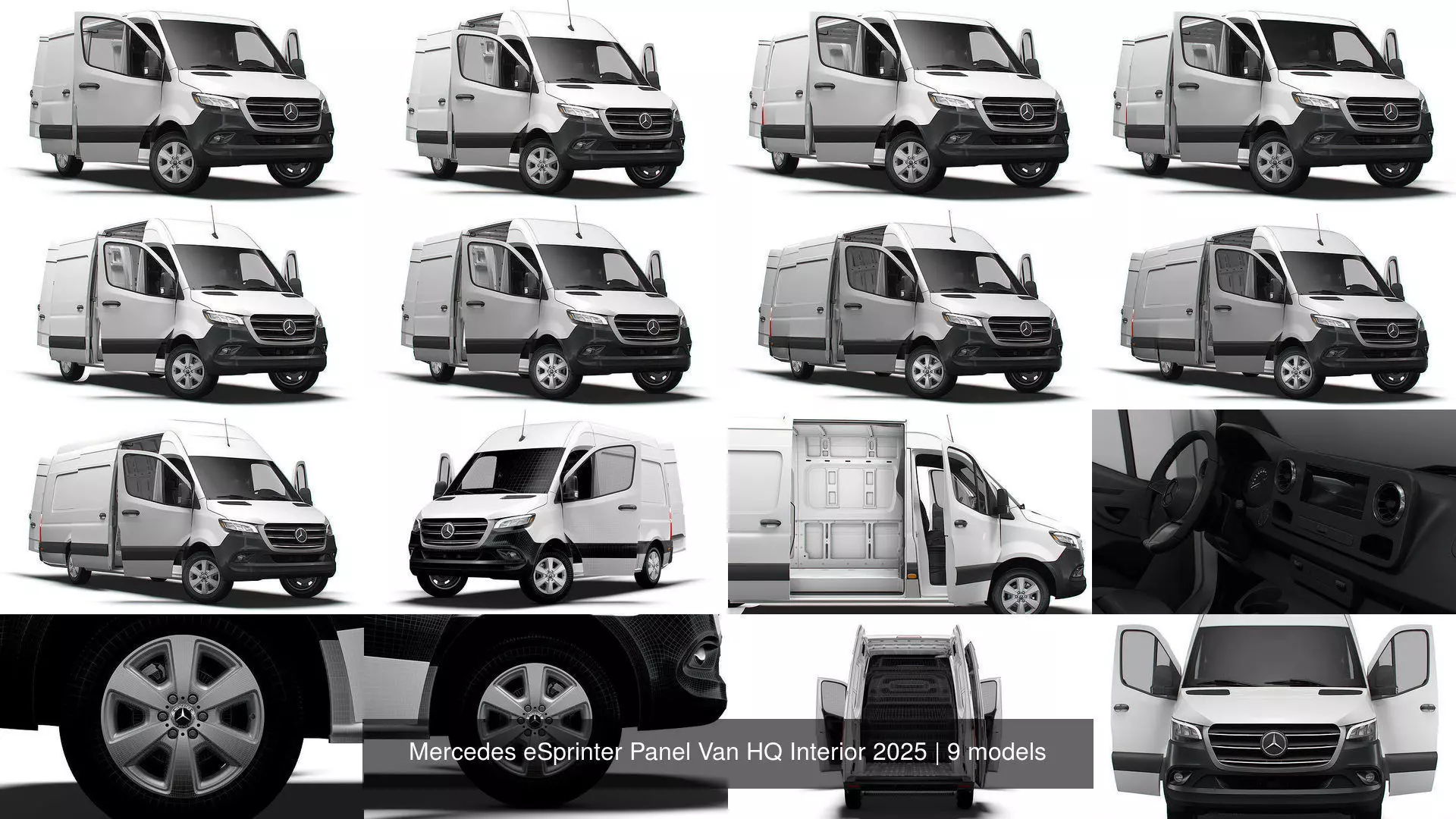 Mercedes eSprinter Panel Van HQ Interior 2025 3D Model Collection_0