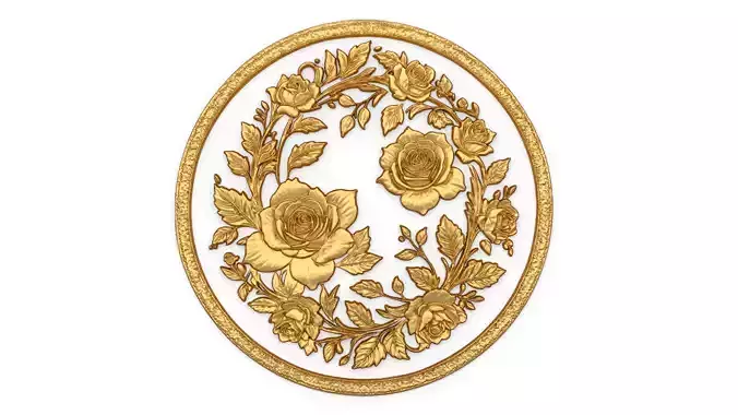 Classic circular carved decor ornament 14
