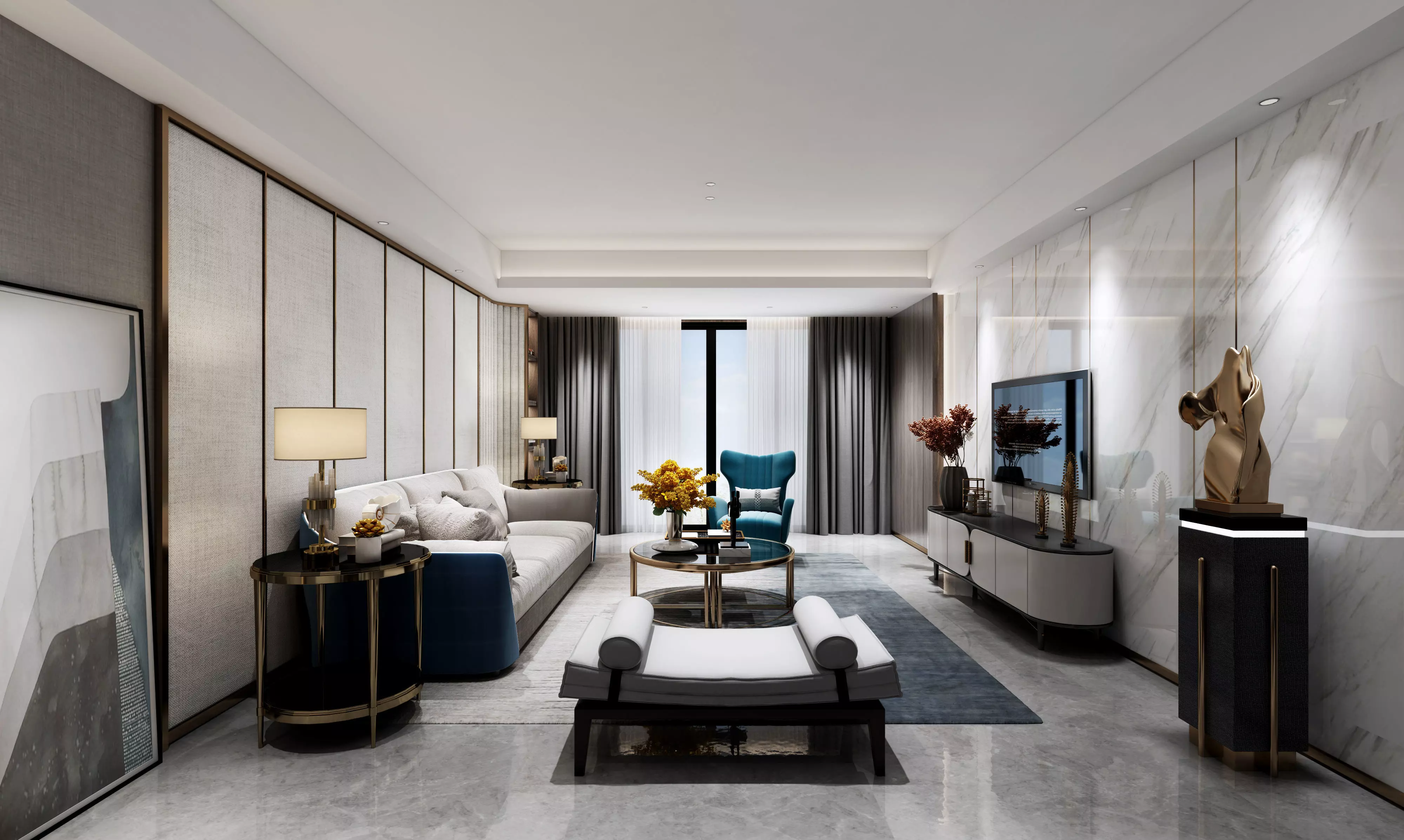 Modern apartment interior 3D model