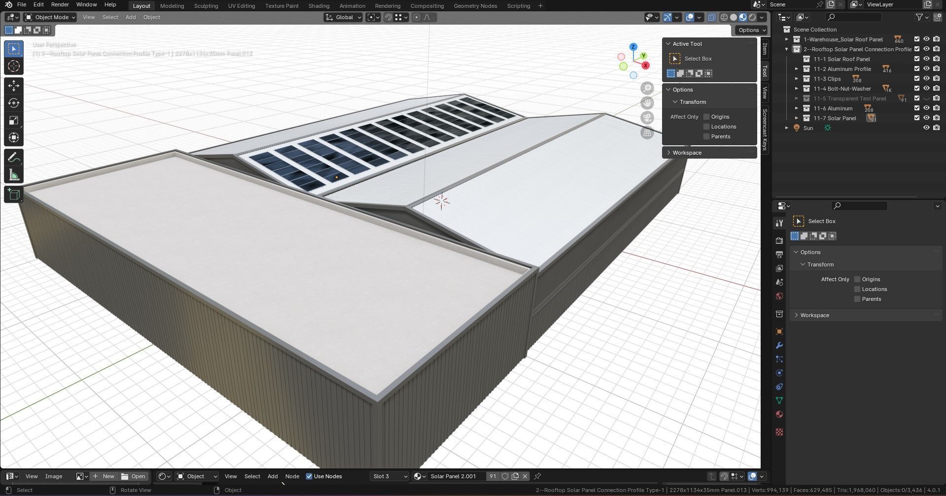 Rooftop Solar Systems Type-1 3D model_7