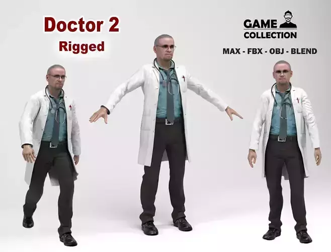 Doctor 2 Low-poly 3D model