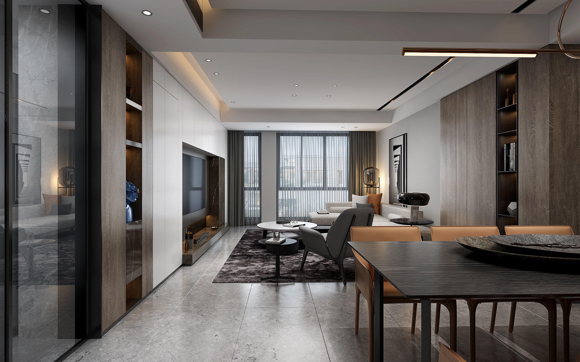 Modern apartment interior 3D model_1
