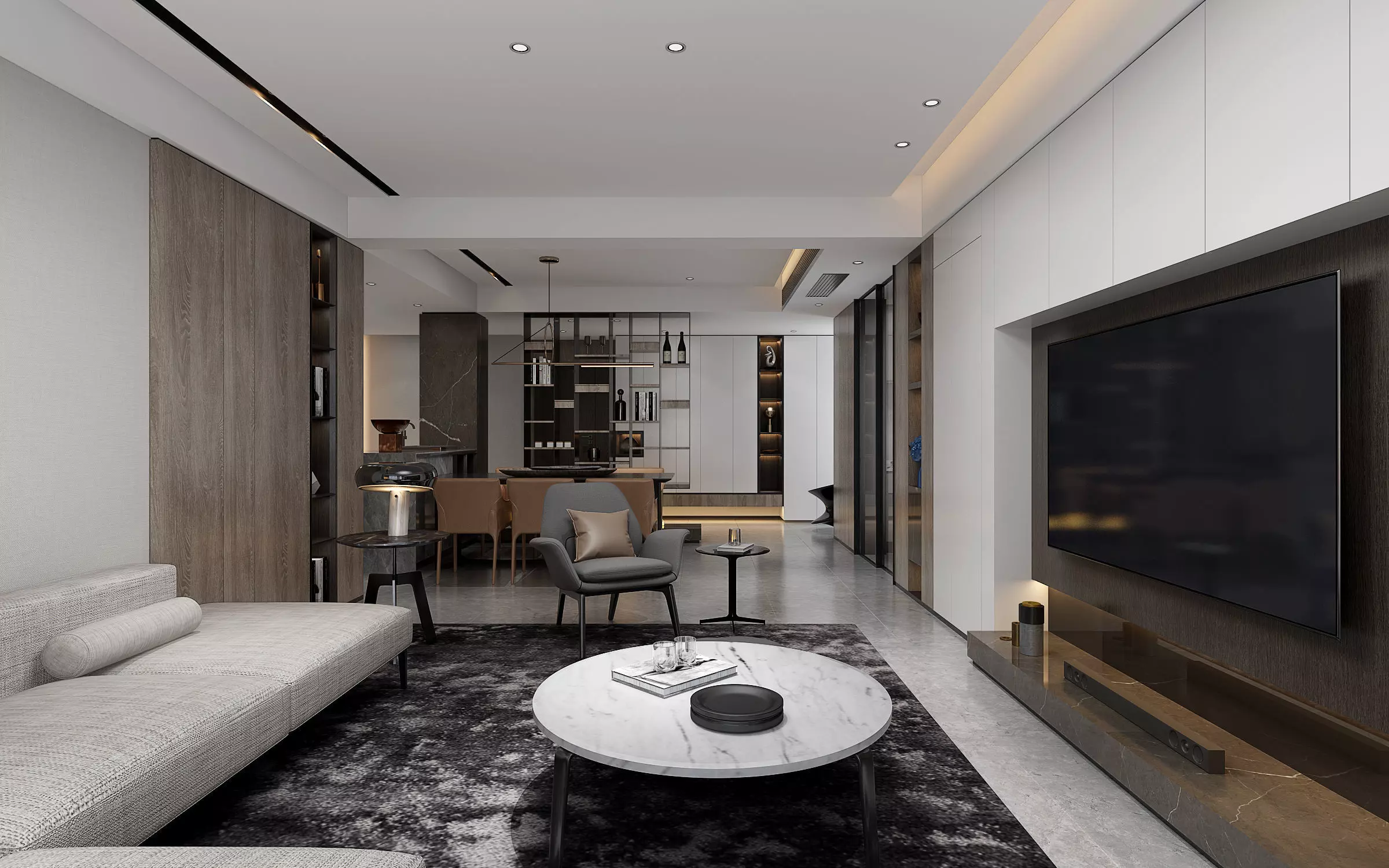 Modern apartment interior 3D model_0